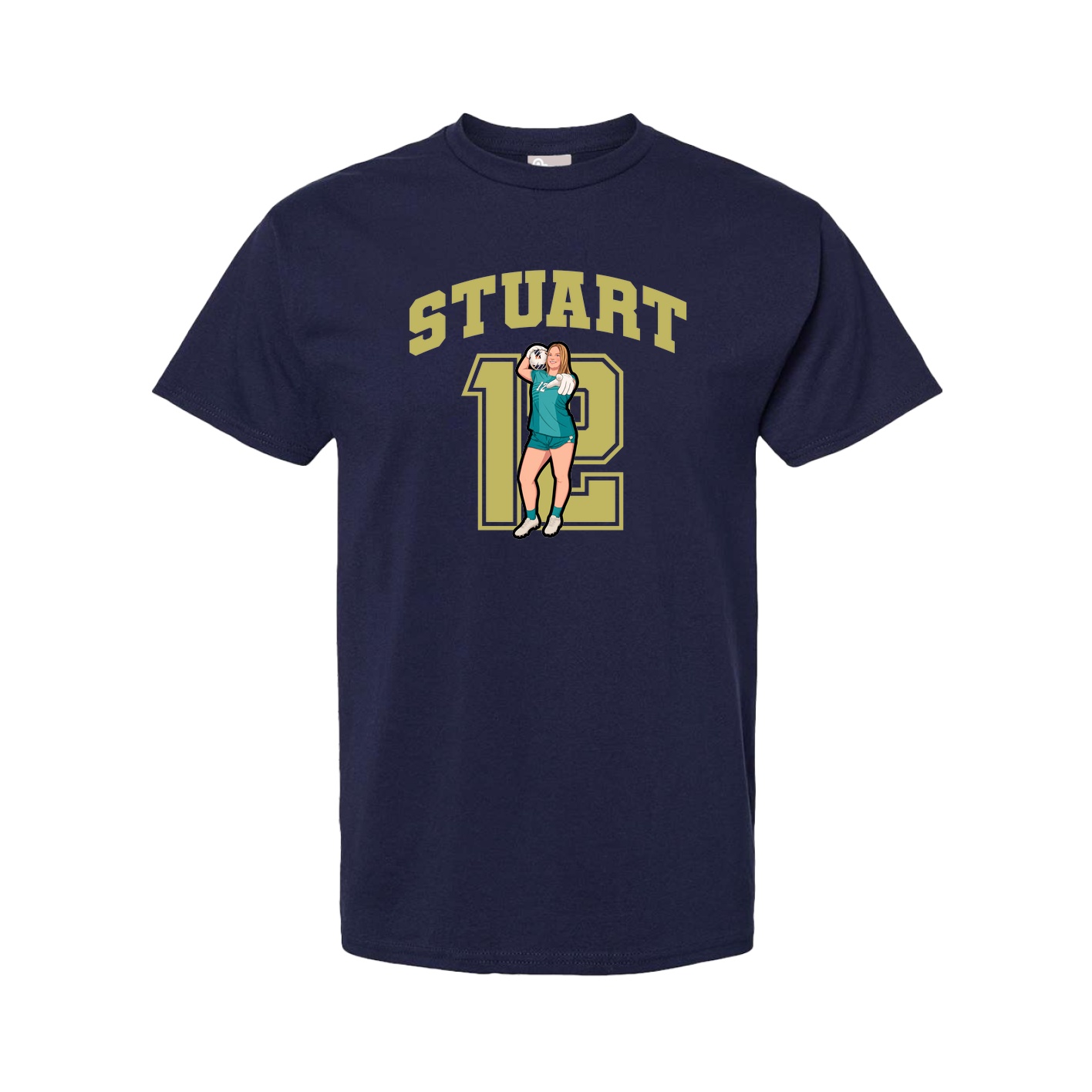 Youth Tee — Number in Navy