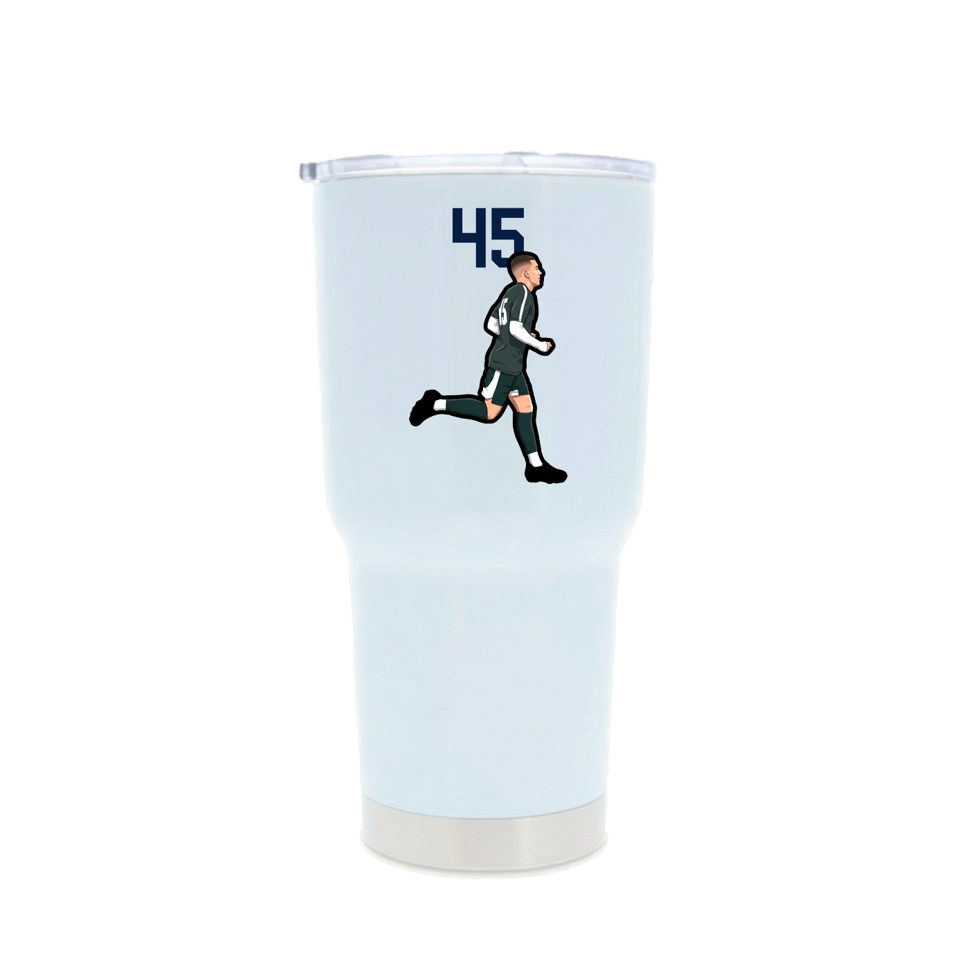 30oz Stainless Steel Tumbler — Number Top in White