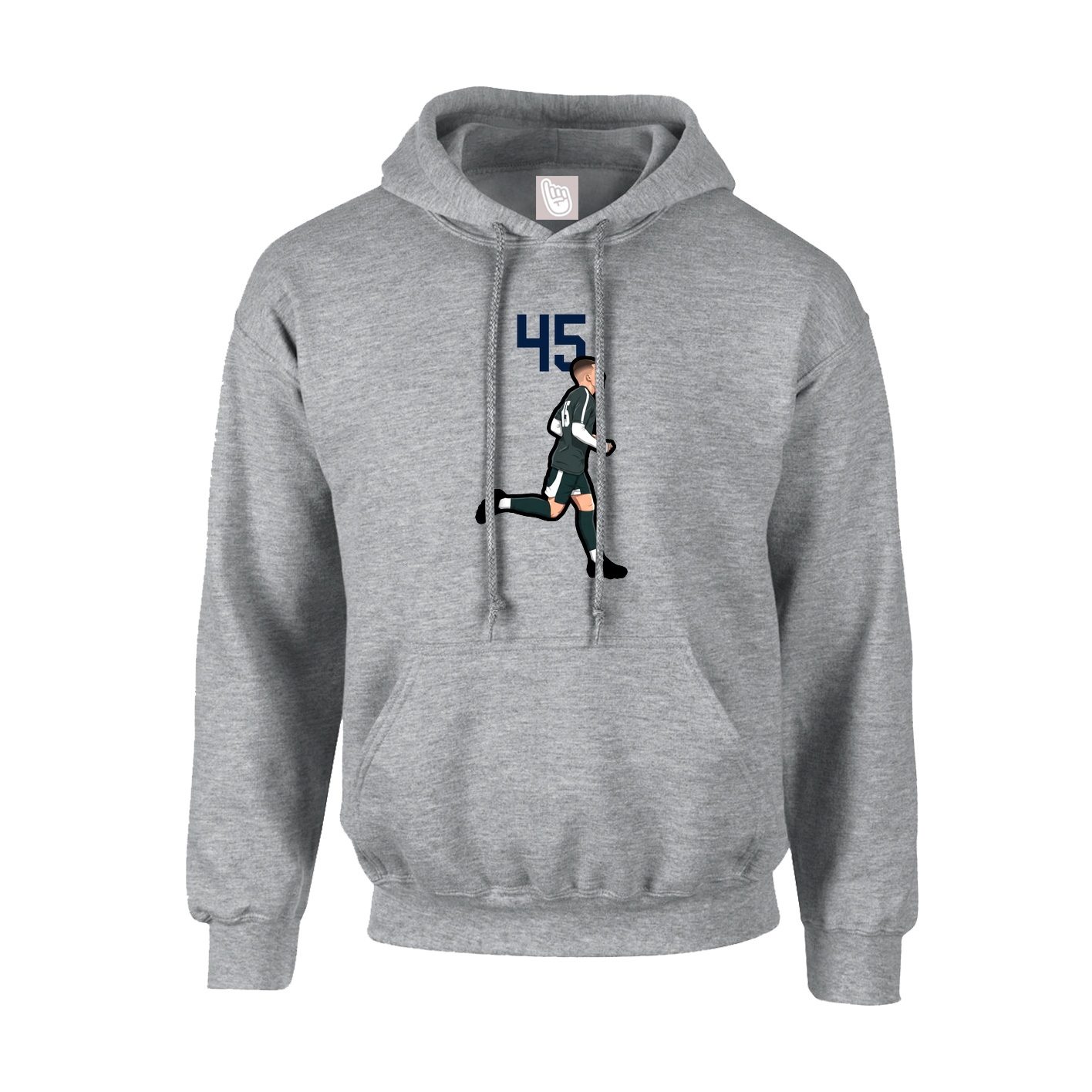 Hoodie — Number Top in Grey