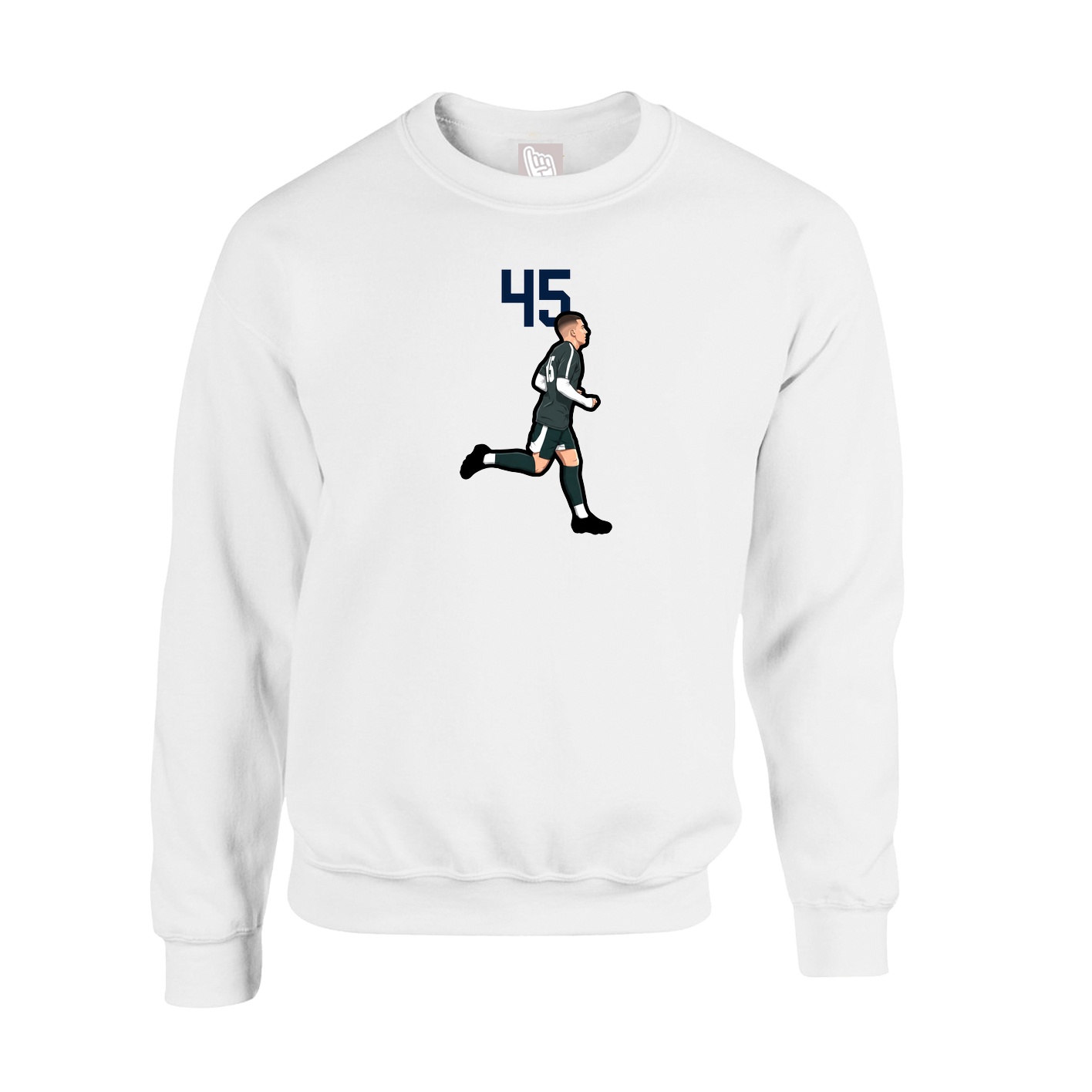 Fleece Crew — Number Top in White