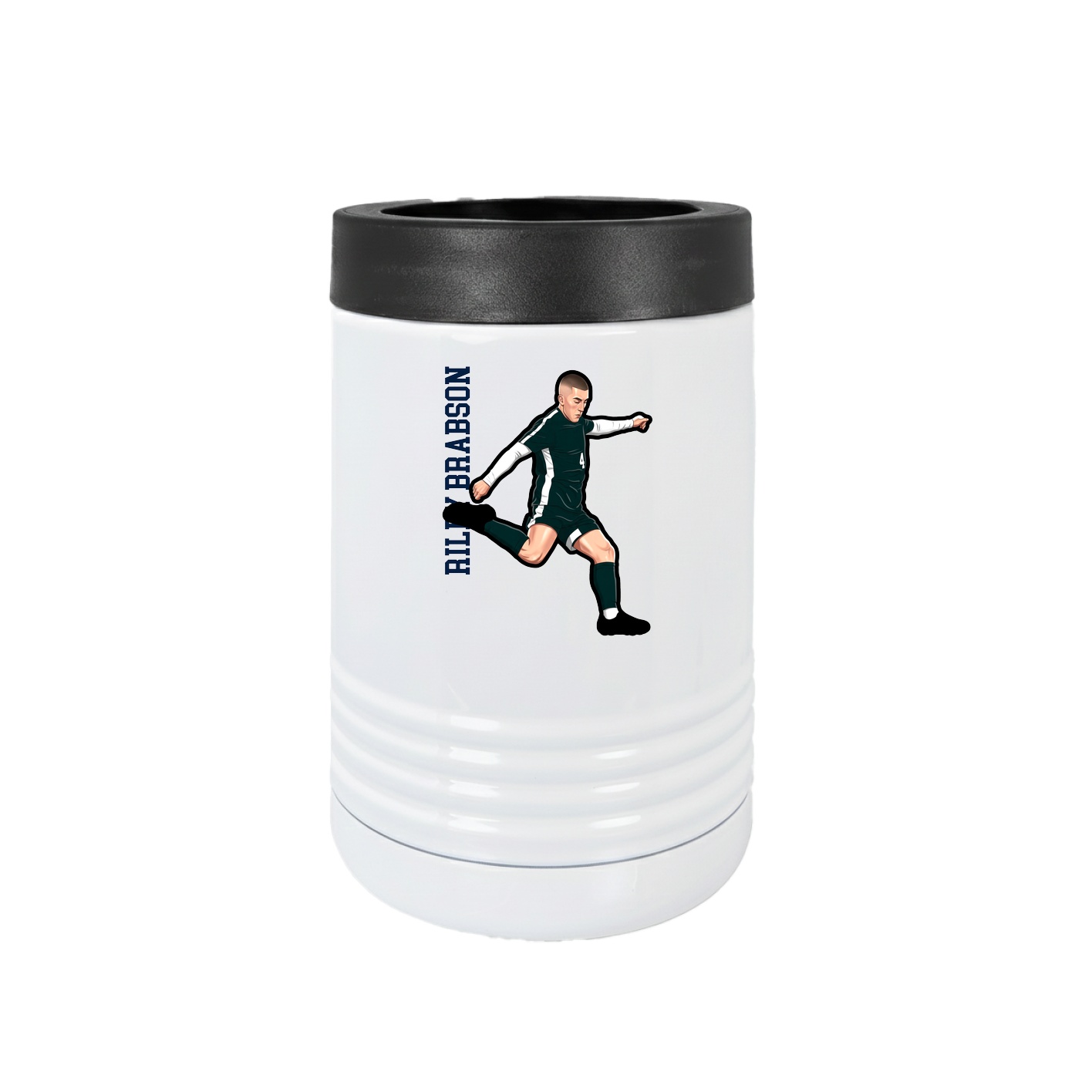 Beverage Holder — Name Vertical in White