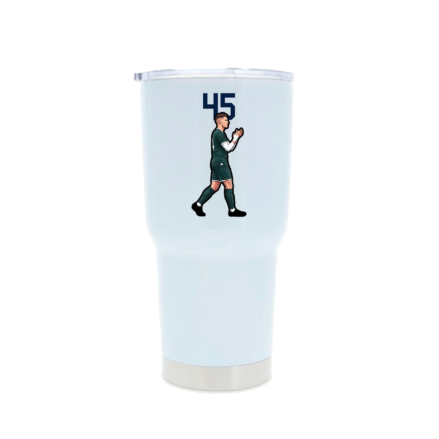 30oz Stainless Steel Tumbler — Number Top in White