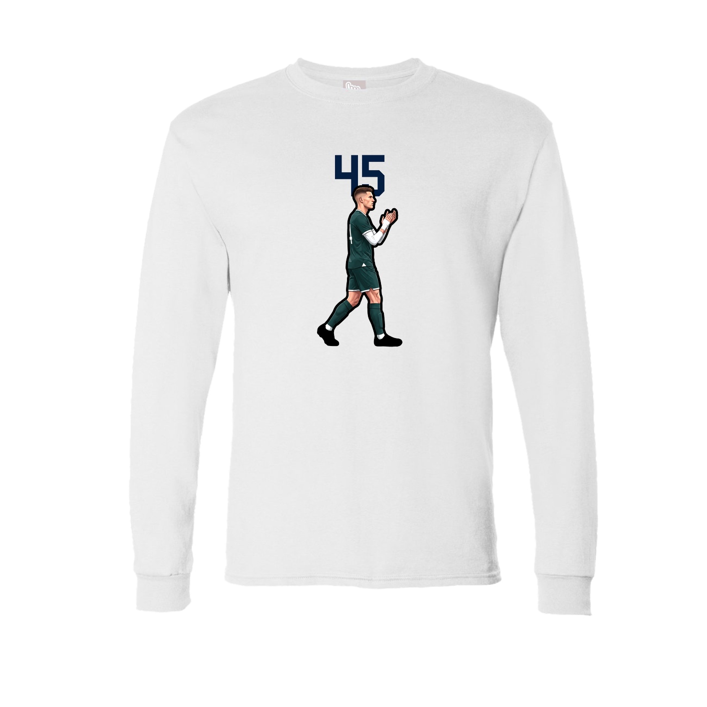 Long Sleeve Tee — Number Top in White