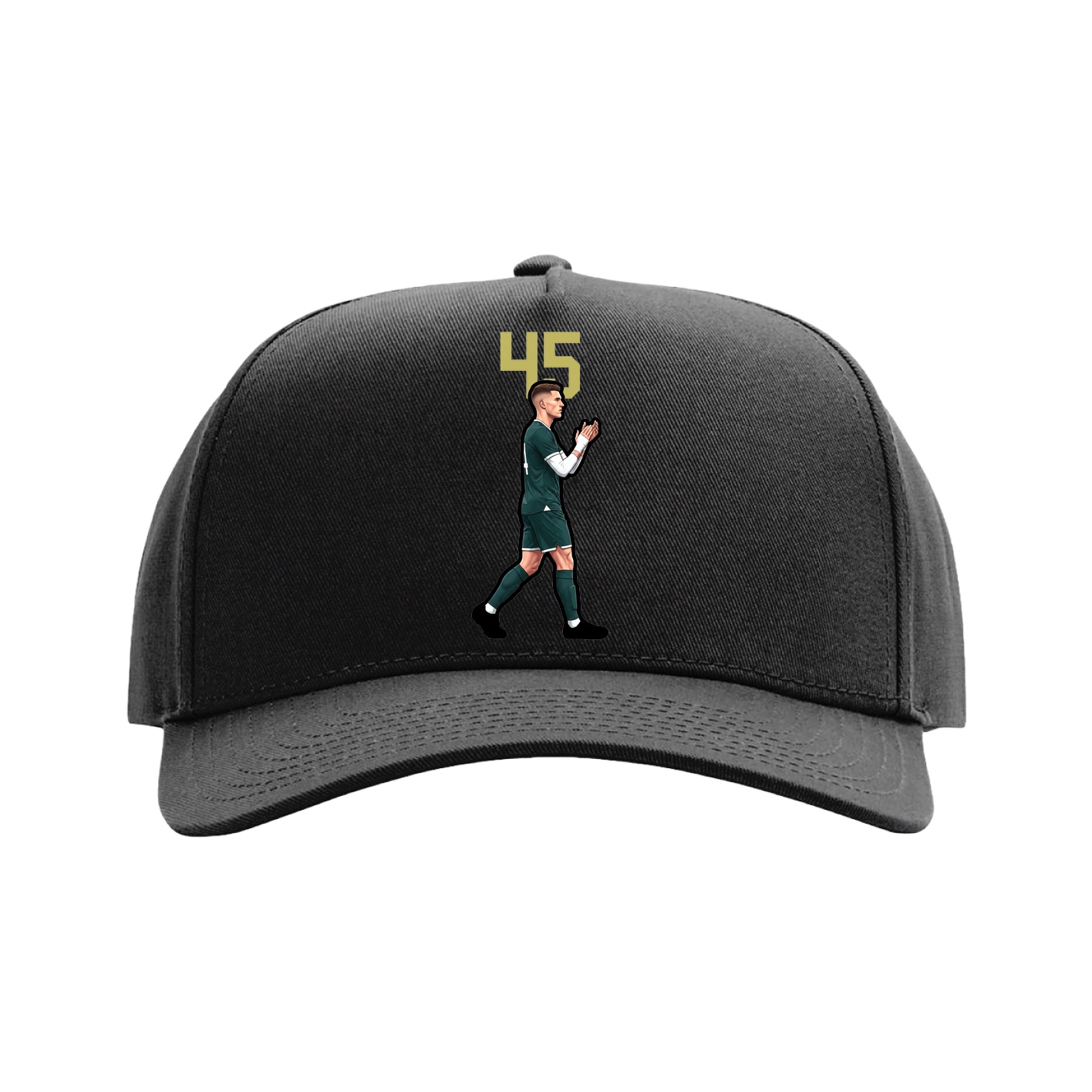 Full Fabric Five-Panel Champ Cap — Number Top in Black