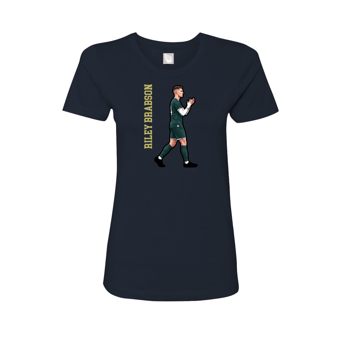 Fitted Women's Tee — Name Vertical in Navy