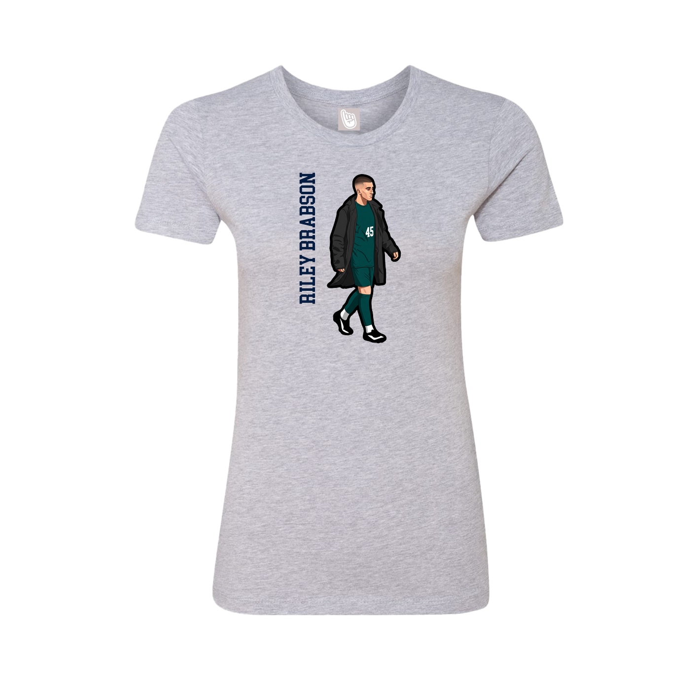 Fitted Women's Tee — Name Vertical in Grey