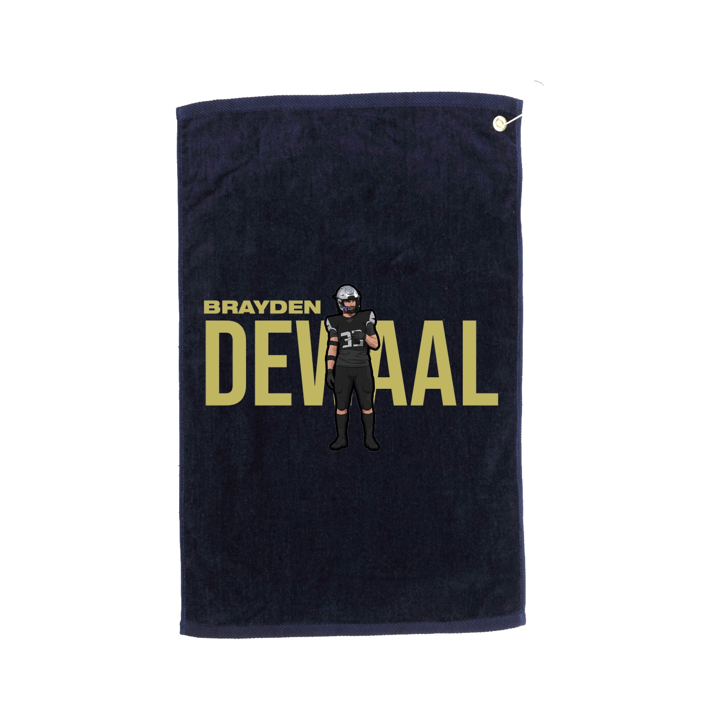 Golf Towel — Player Name in Navy