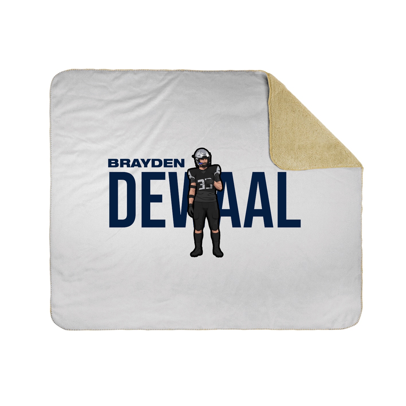 Throw Blanket — Player Name in White