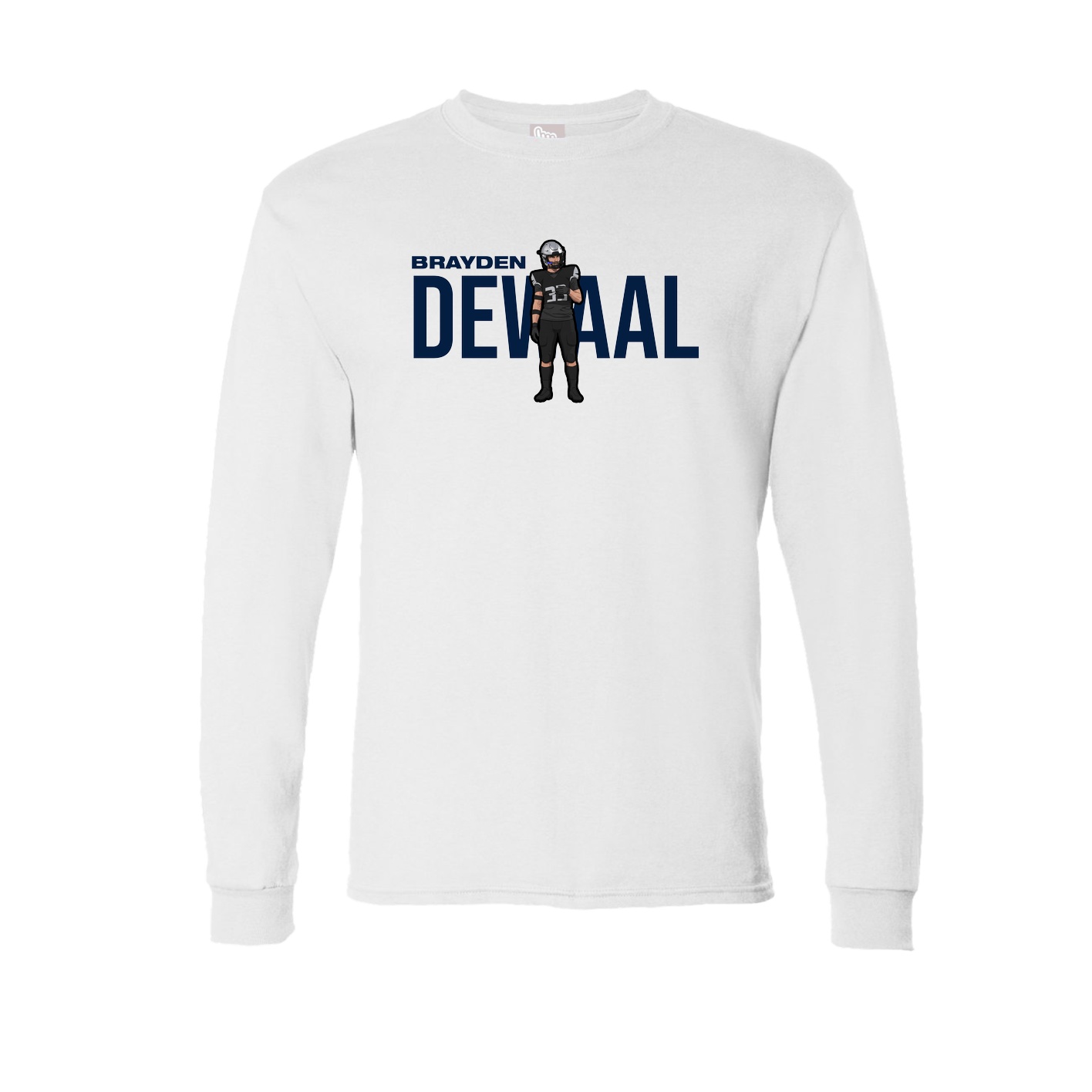 Long Sleeve Tee — Player Name in White