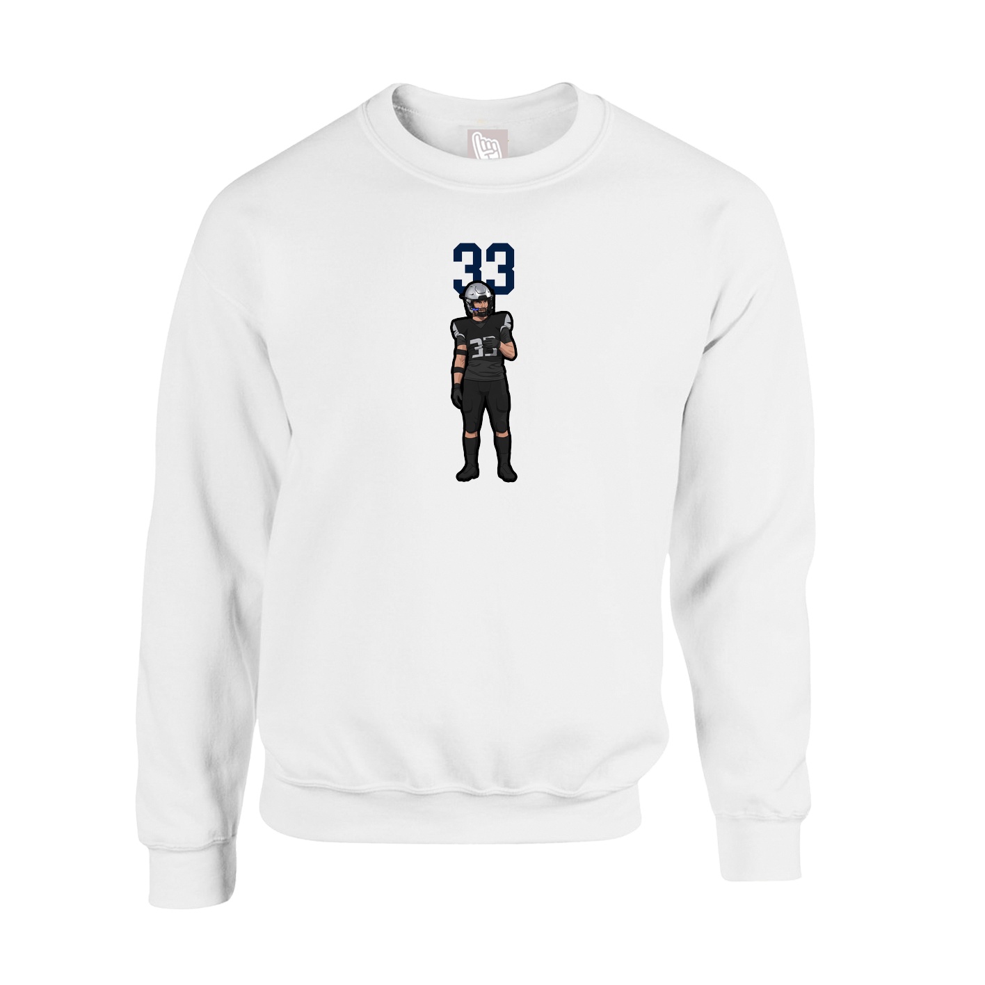 Fleece Crew — Number Top in White