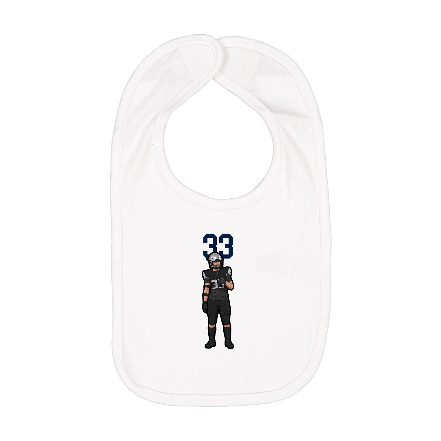 Infant Bib — Number Top in White