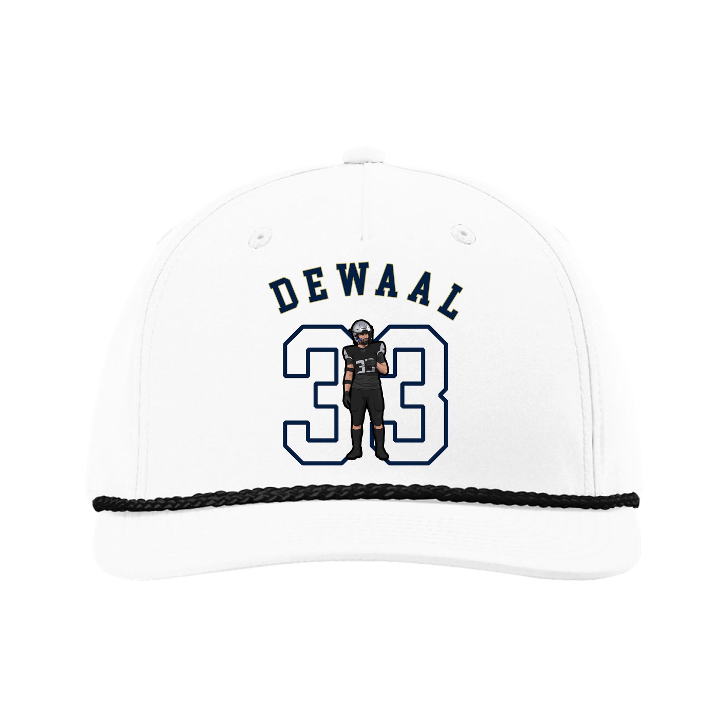 Five-Panel Classic Rope Cap — Shirsey Arch in White