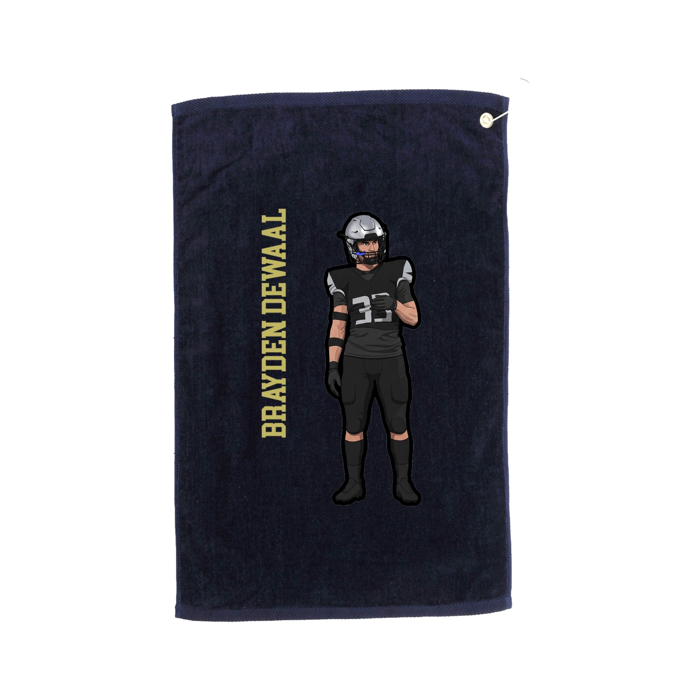 Golf Towel — Name Vertical in Navy