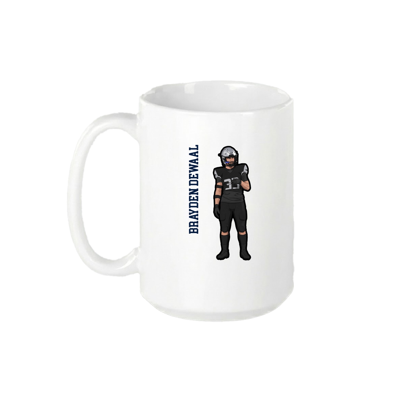 15oz Coffee Mug — Name Vertical in White