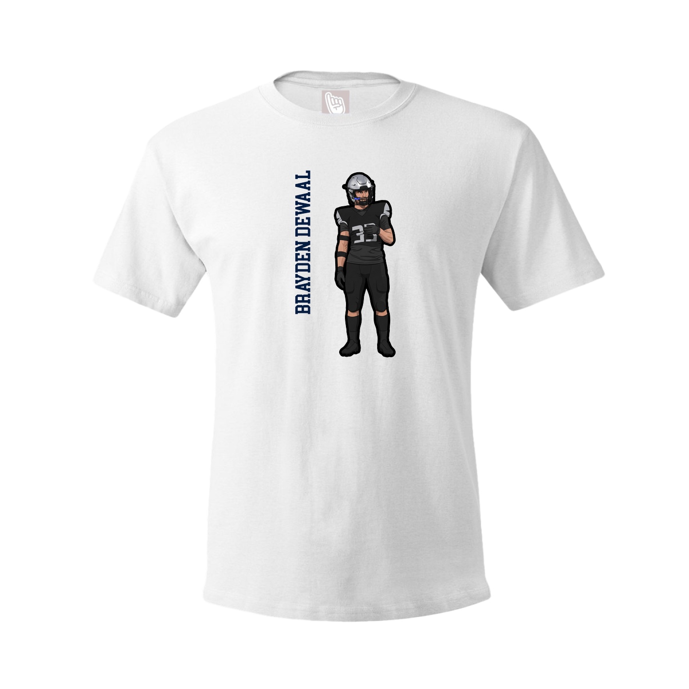 Tee — Name Vertical in White