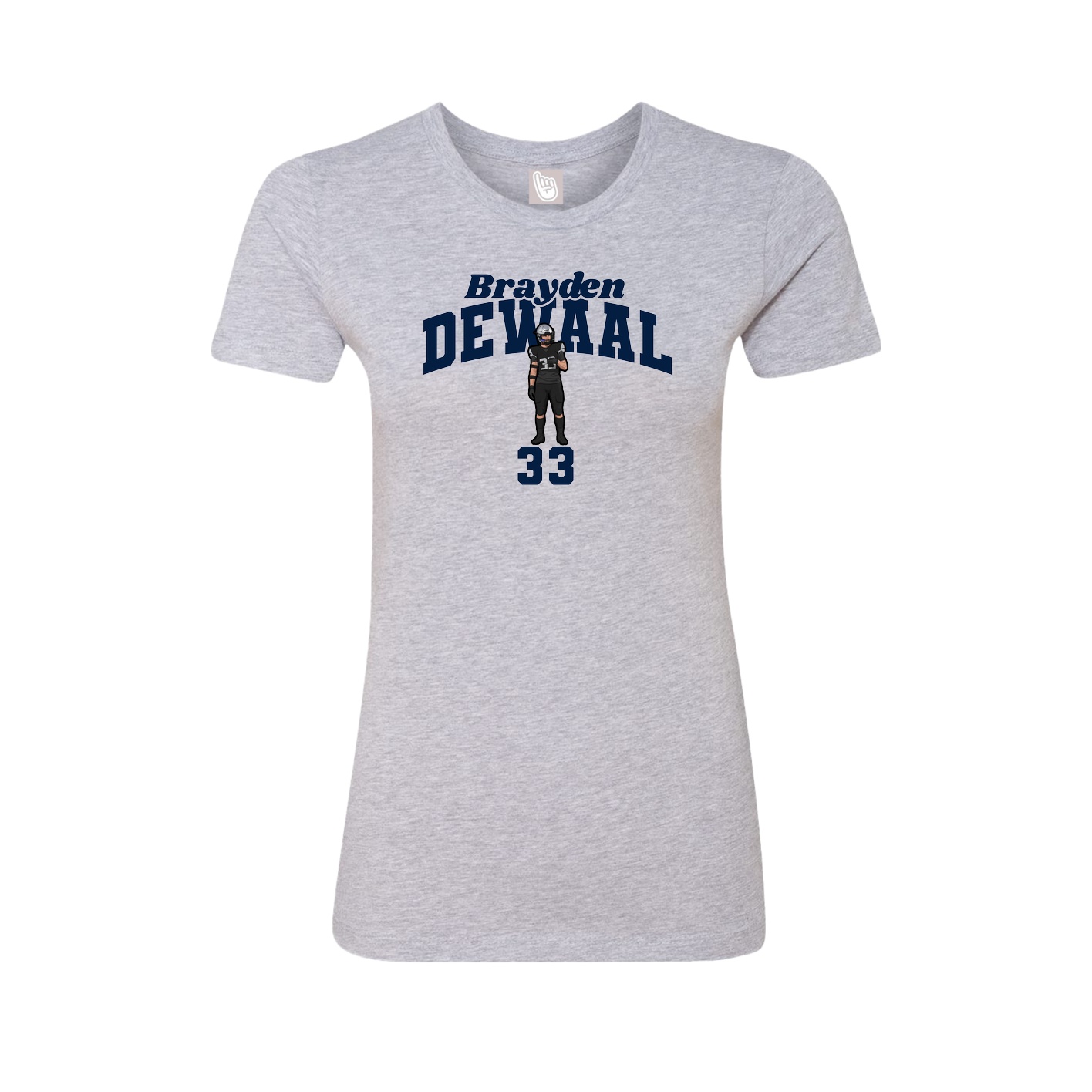 Fitted Women's Tee — Signature Arch in Grey