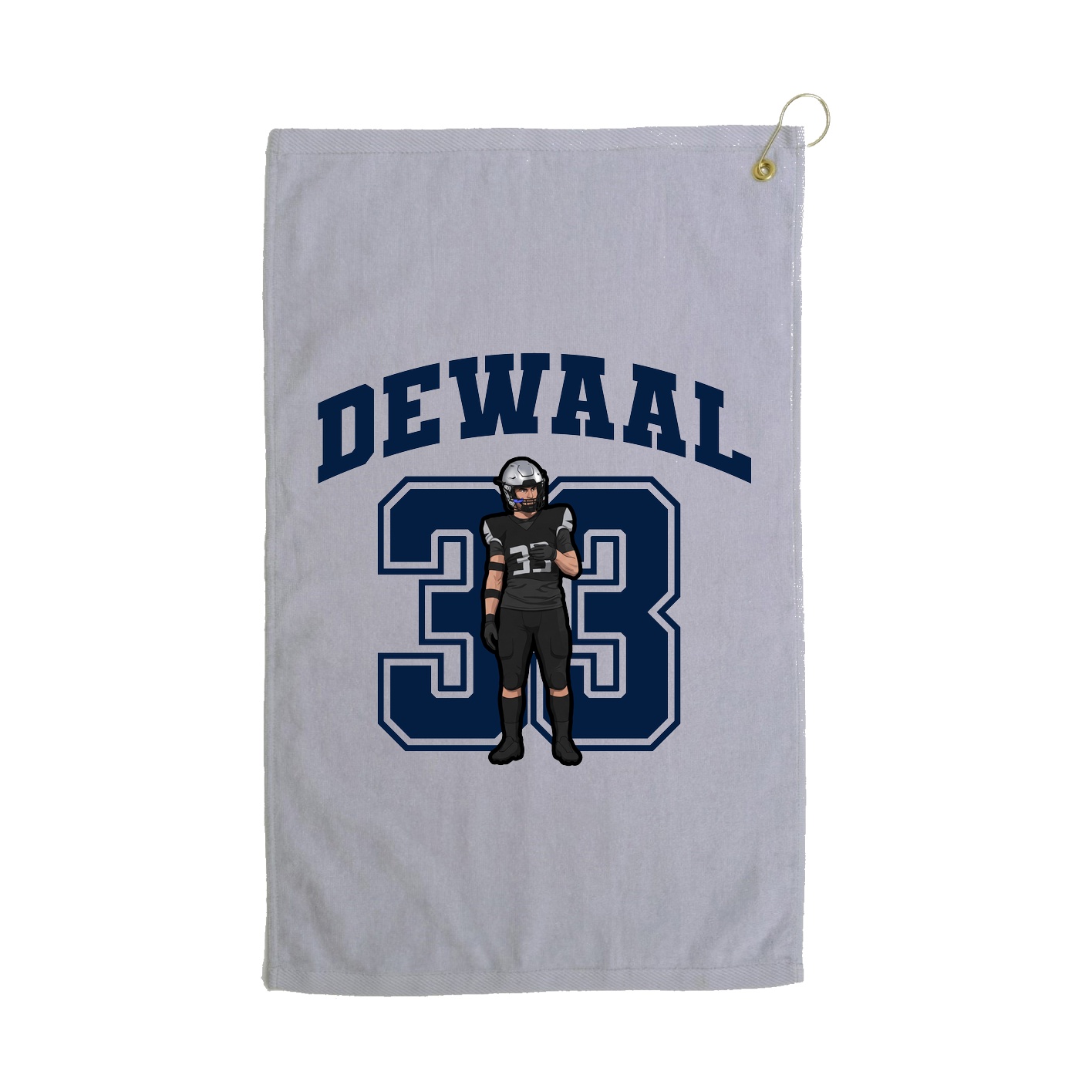 Golf Towel — Number in Grey