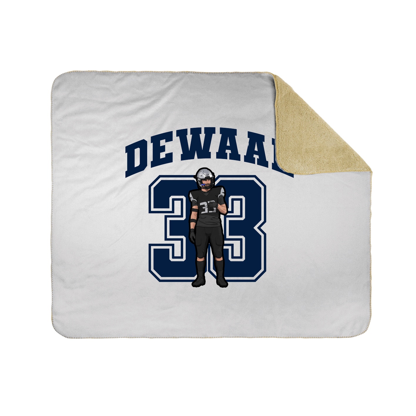 Throw Blanket — Number in White