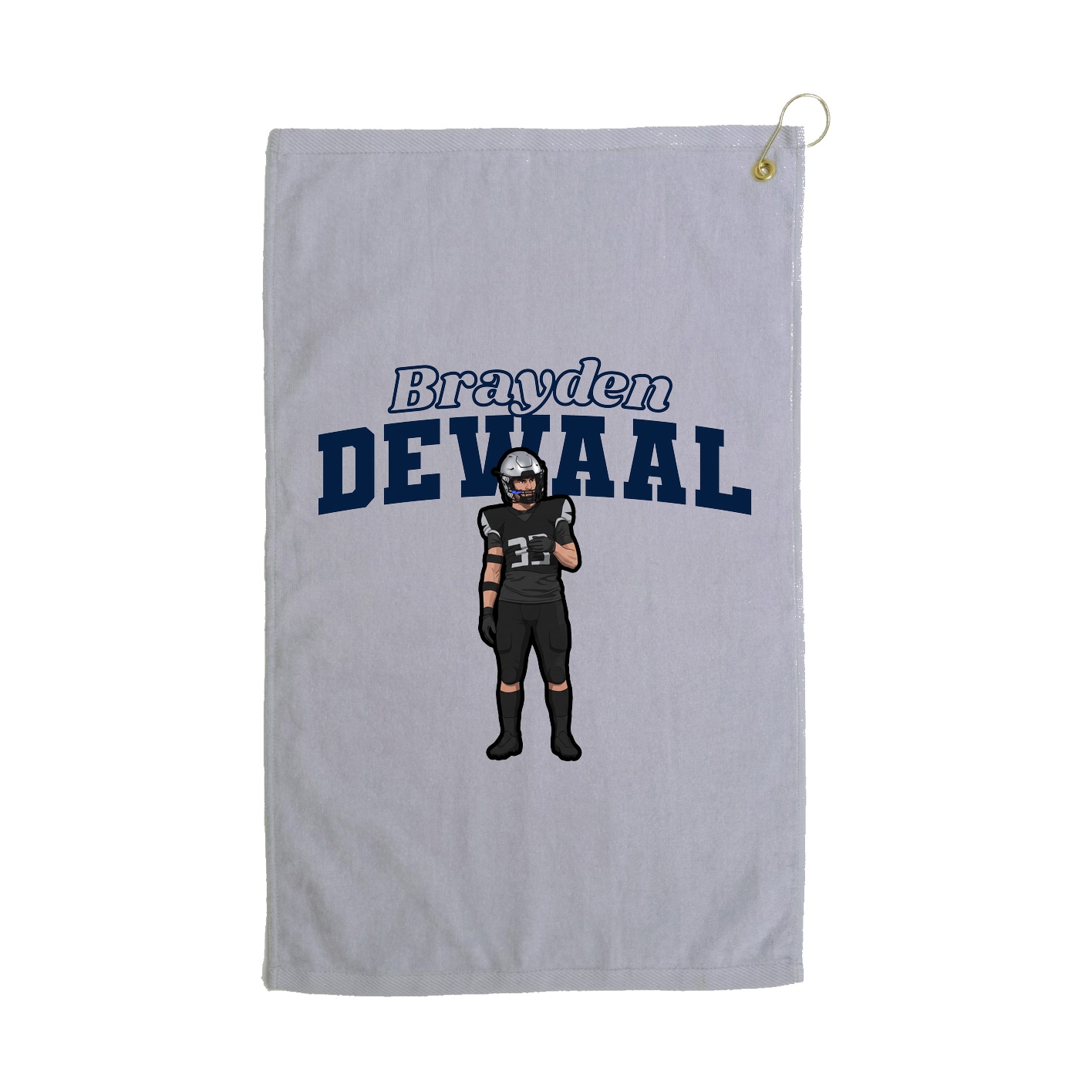 Golf Towel — Name Arch in Grey