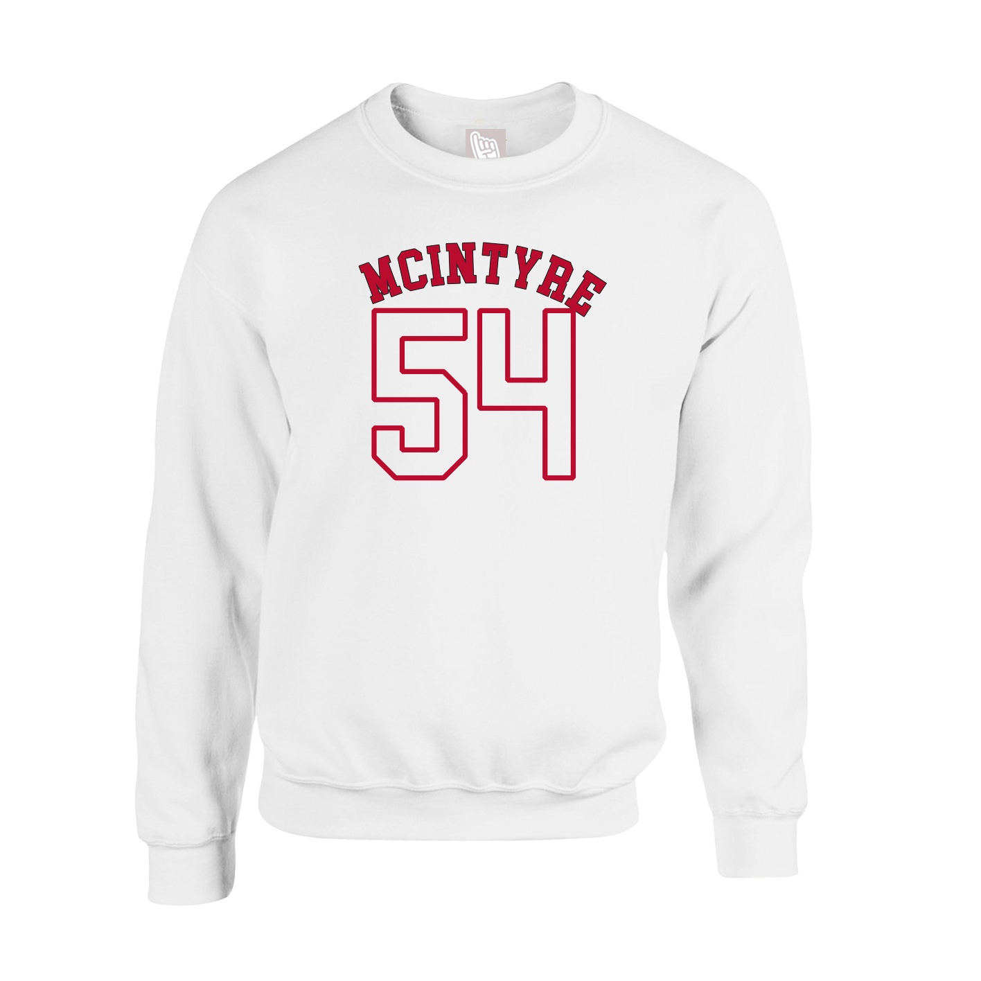 Fleece Crew — Shirsey Arch in White