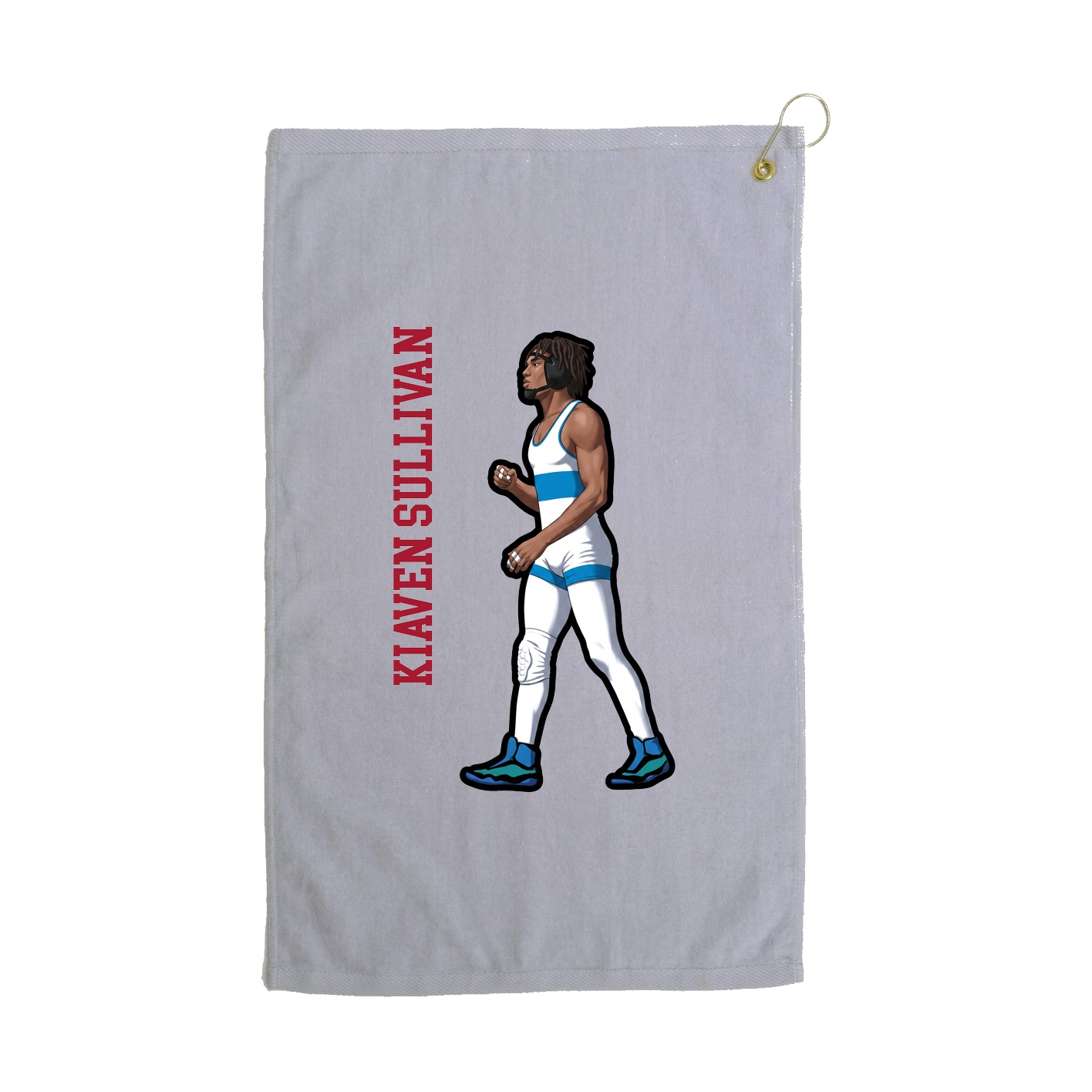 Golf Towel — Name Vertical in Grey
