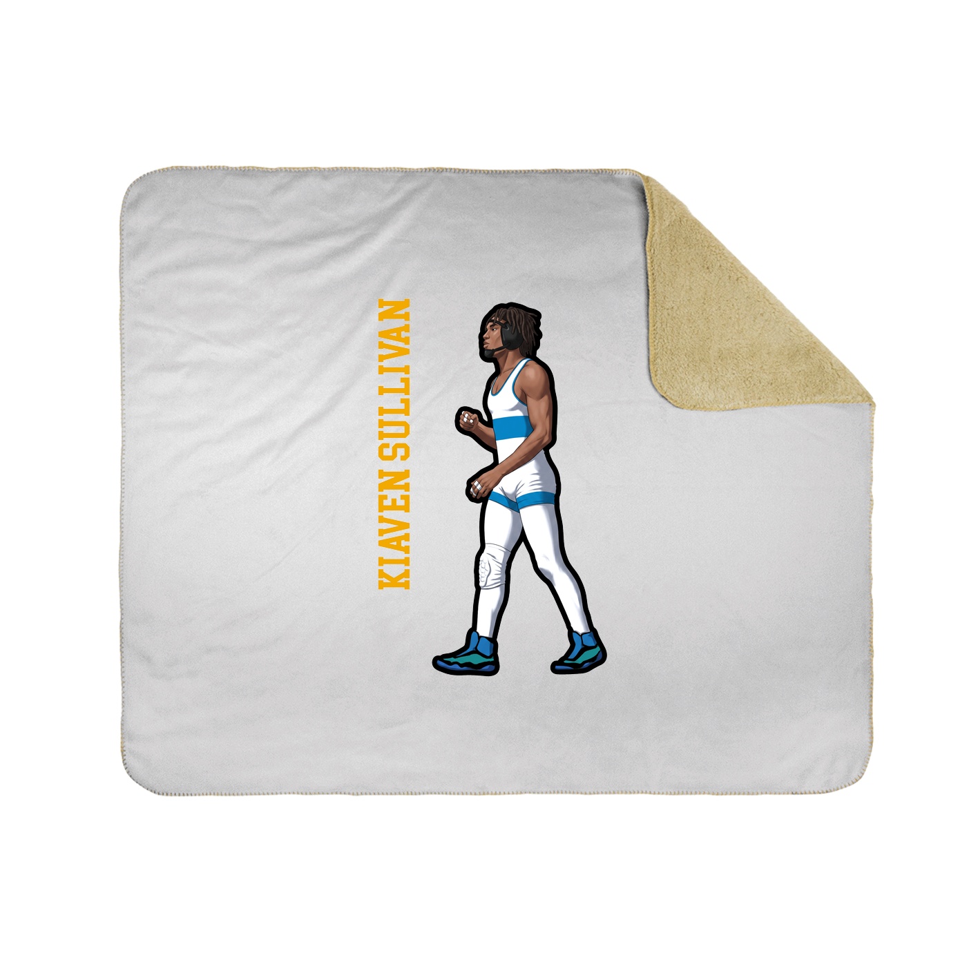 Throw Blanket — Name Vertical in White