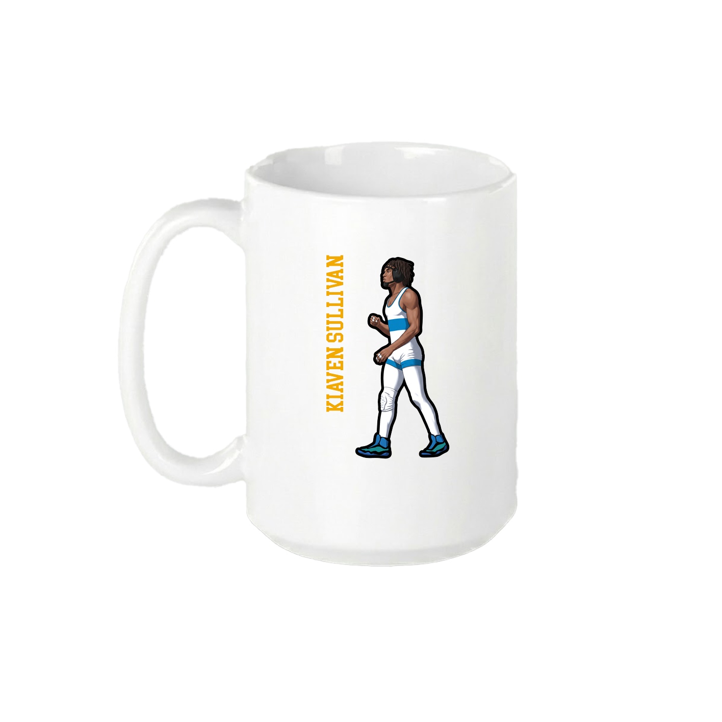 15oz Coffee Mug — Name Vertical in White