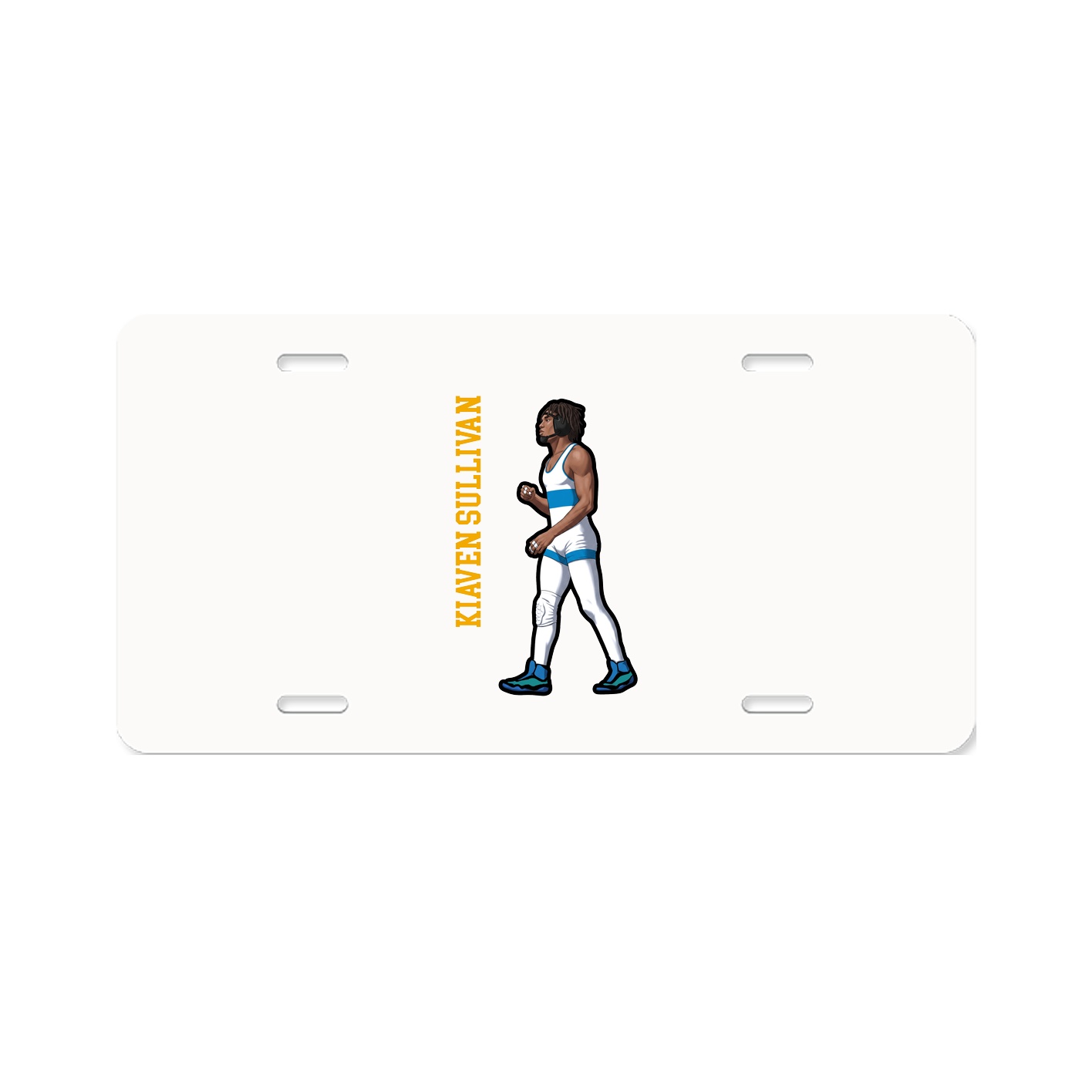 License Plate — Name Vertical in Classic
