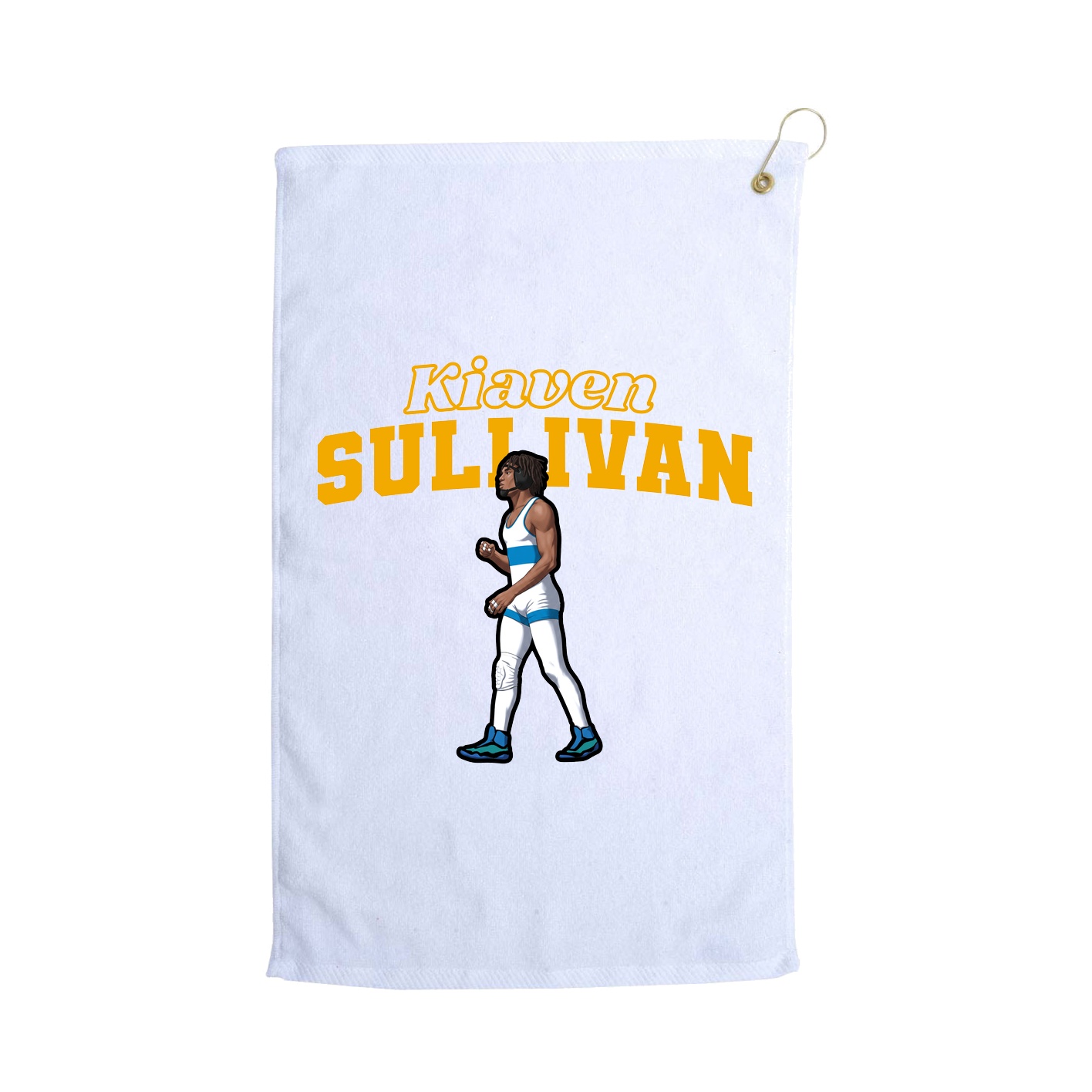 Golf Towel — Name Arch in White