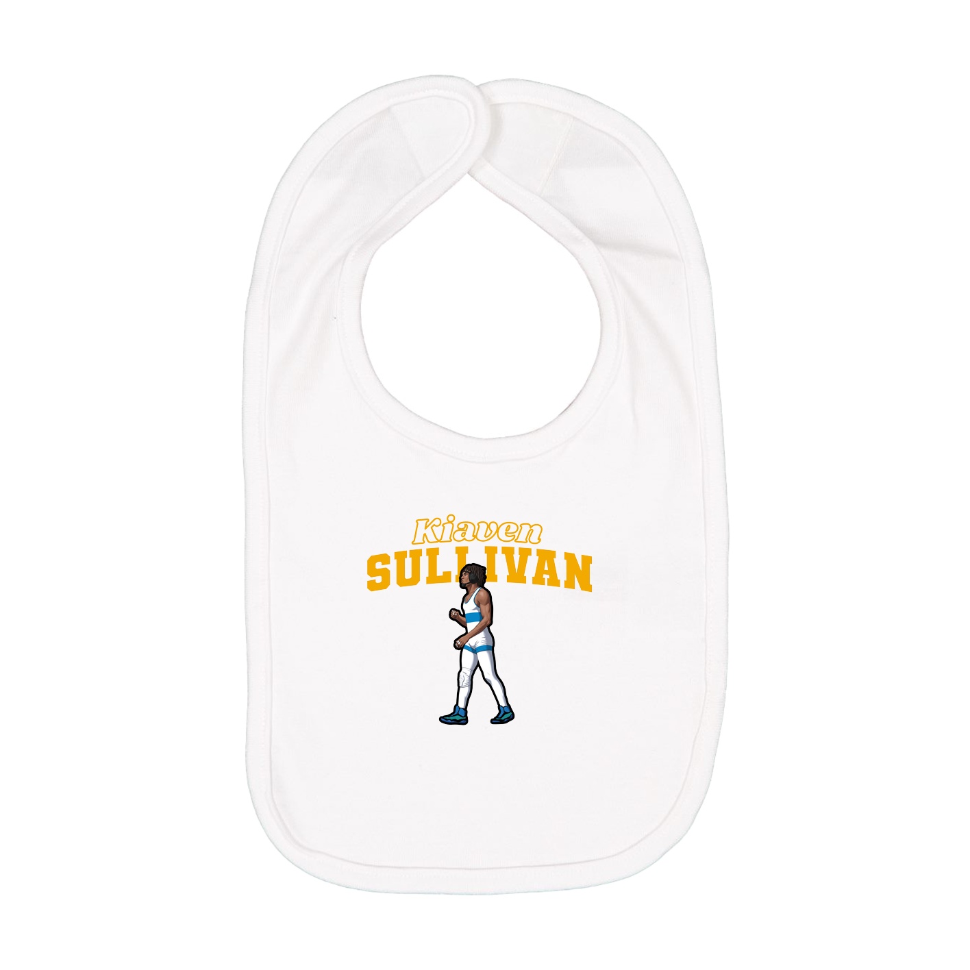 Infant Bib — Name Arch in White