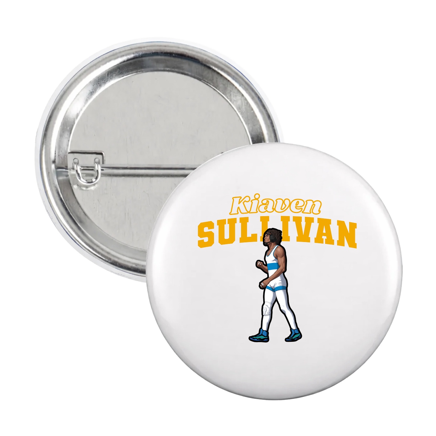 Game Day Button — Name Arch in White