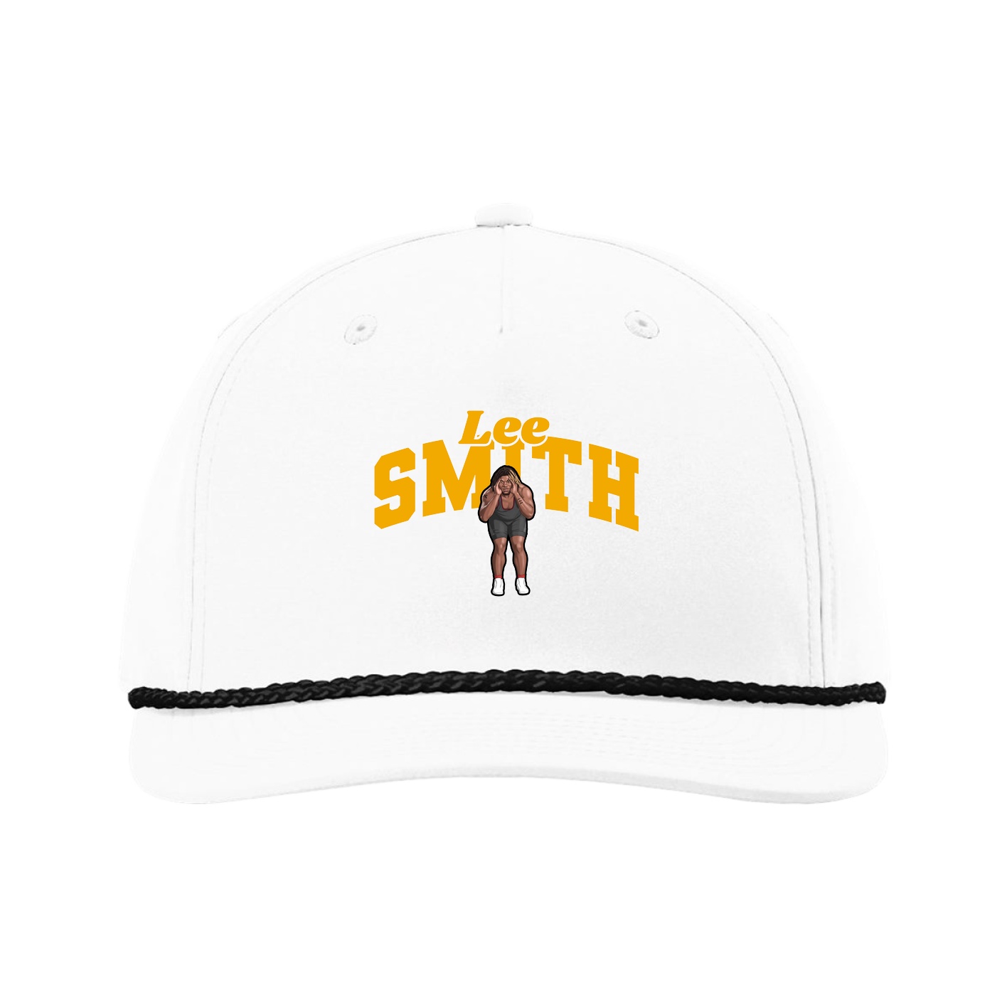 Five-Panel Classic Rope Cap — Signature Arch in White