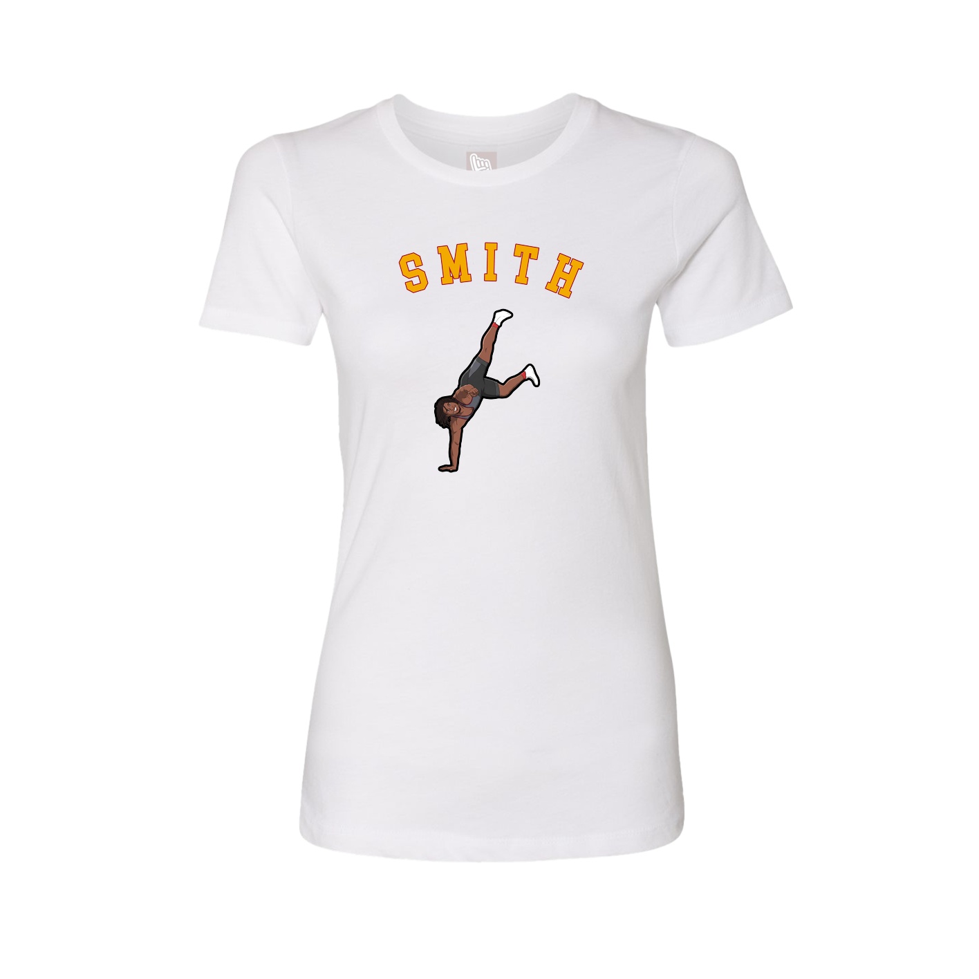 Fitted Women's Tee — Shirsey Arch in White