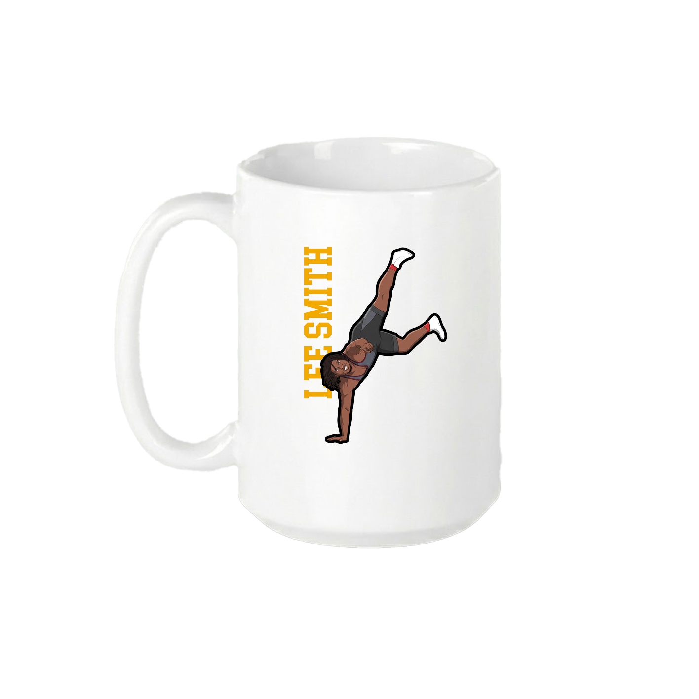 15oz Coffee Mug — Name Vertical in White
