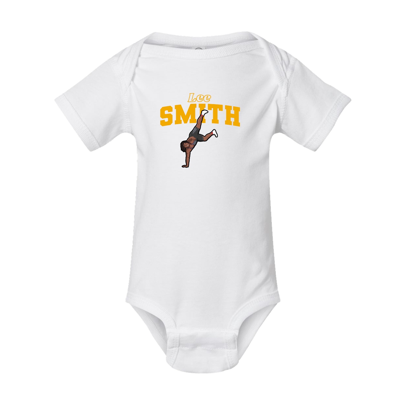 Baby Onesie — Name Arch in White