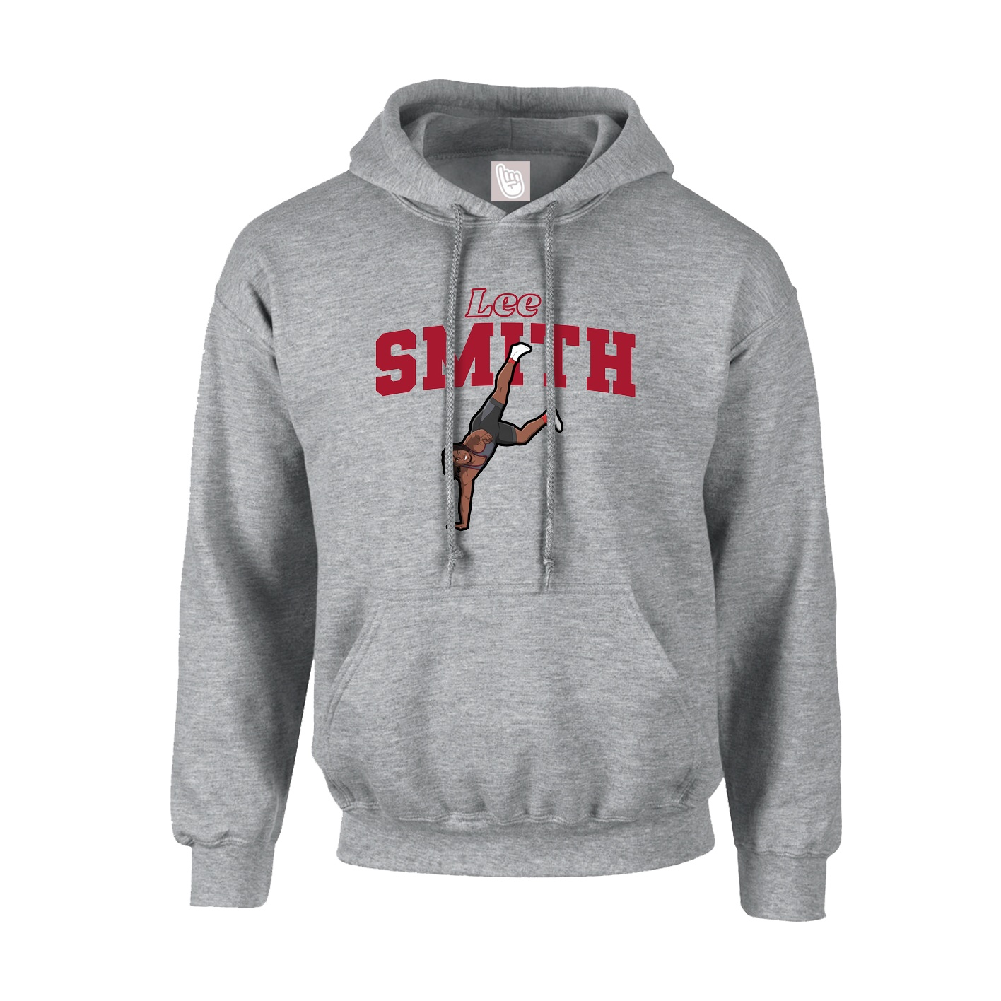 Youth Hoodie — Name Arch in Grey