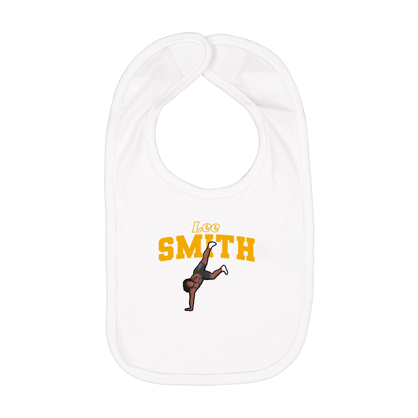 Infant Bib — Name Arch in White