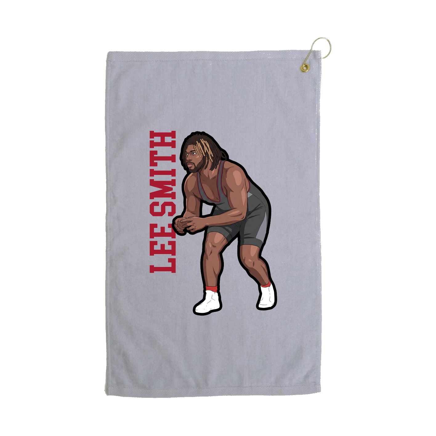 Golf Towel — Name Vertical in Grey