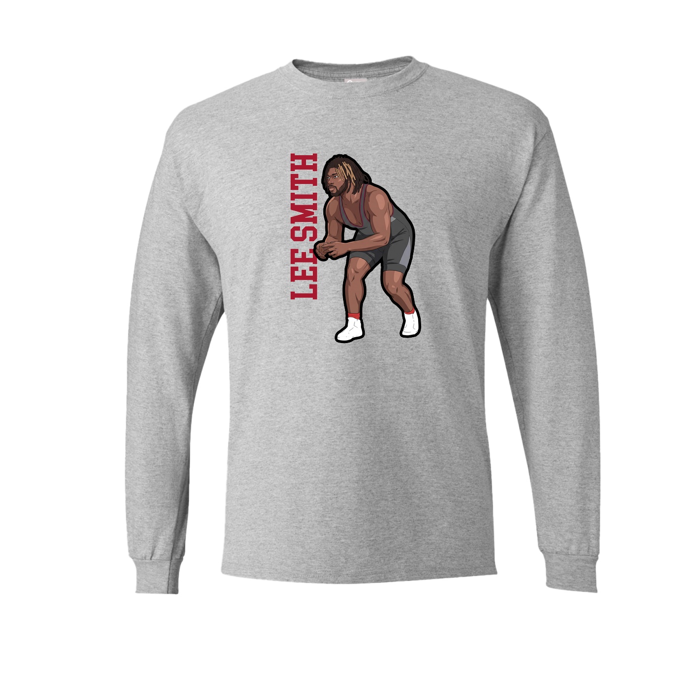 Long Sleeve Tee — Name Vertical in Grey