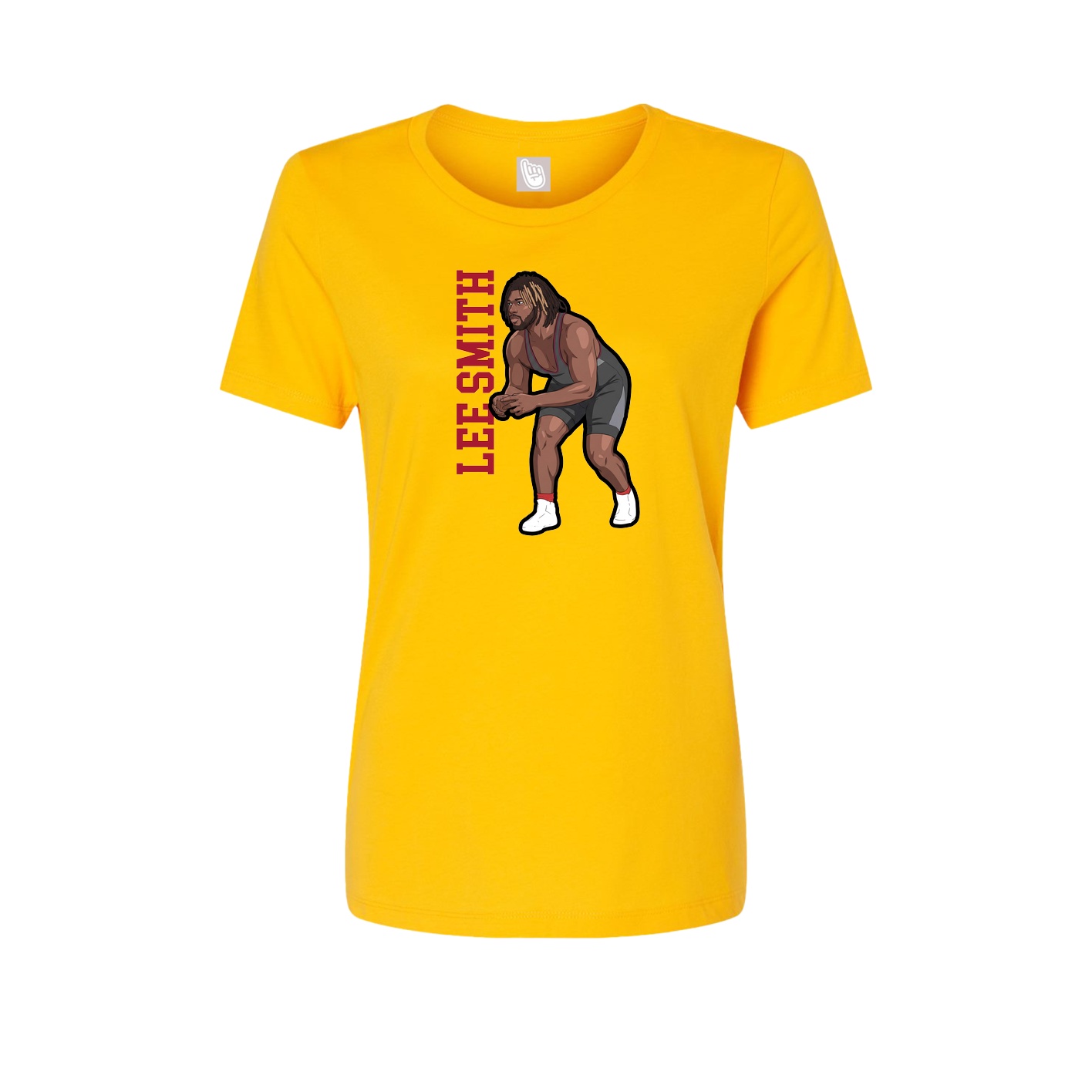 Fitted Women's Tee — Name Vertical in Gold