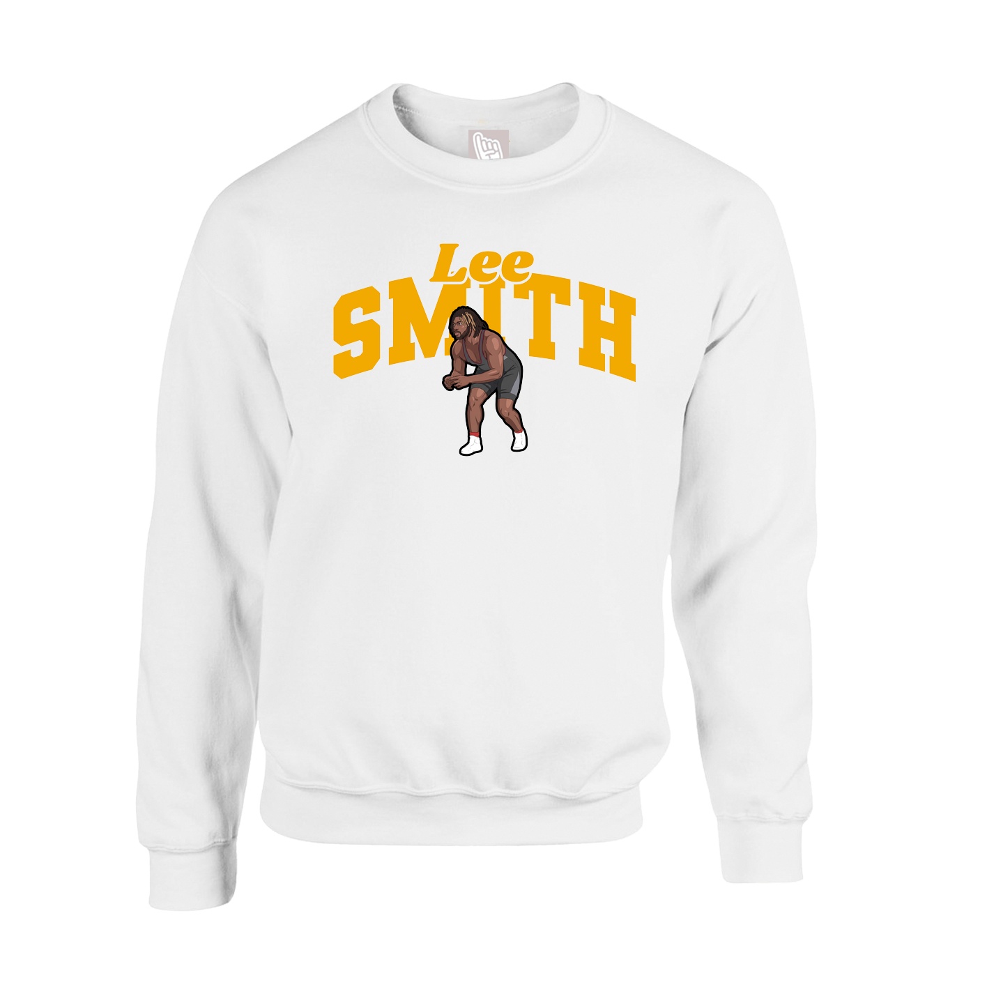 Fleece Crew — Signature Arch in White
