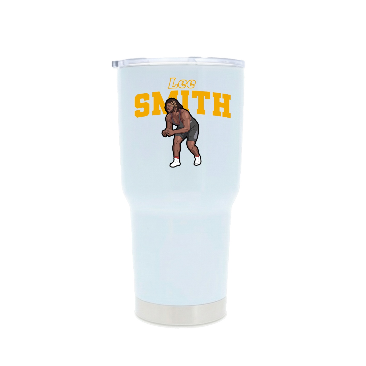 30oz Stainless Steel Tumbler — Name Arch in White