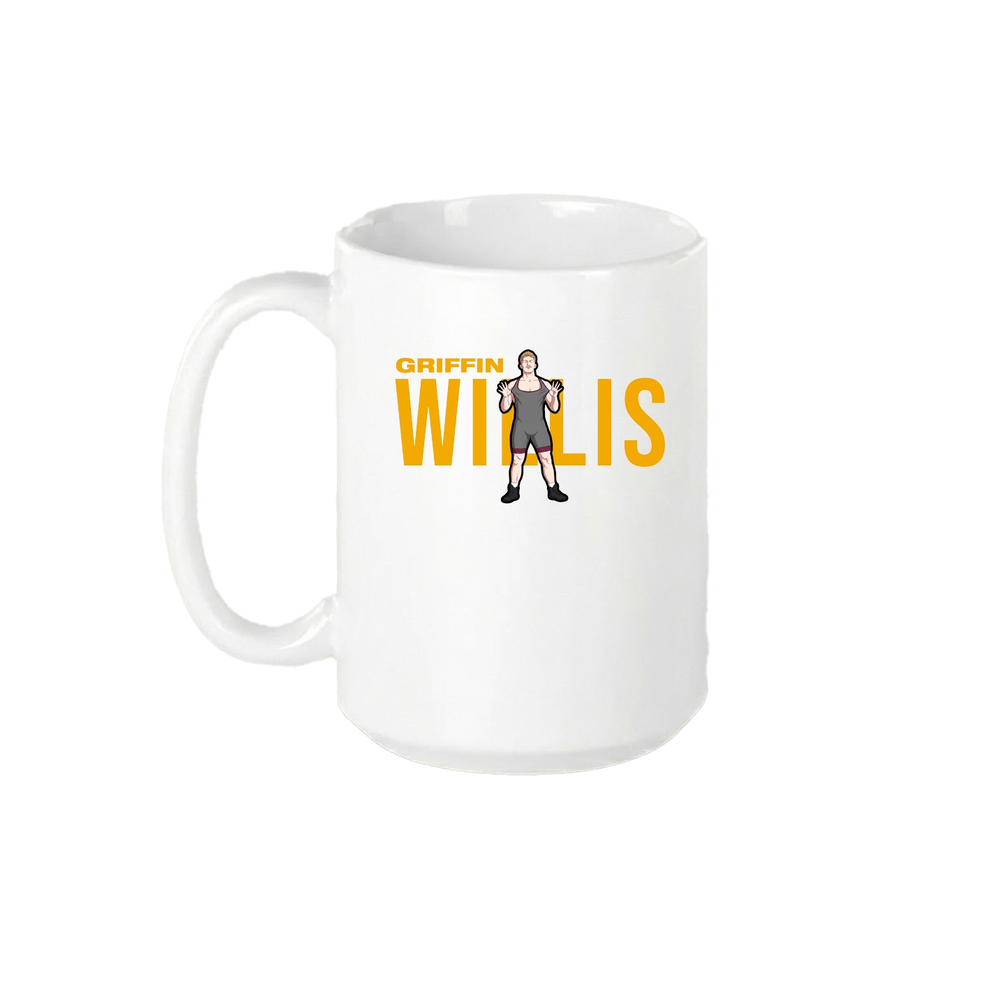 15oz Coffee Mug — Player Name in White