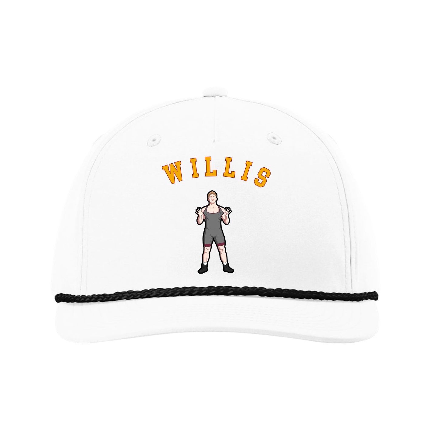 Five-Panel Classic Rope Cap — Shirsey Arch in White