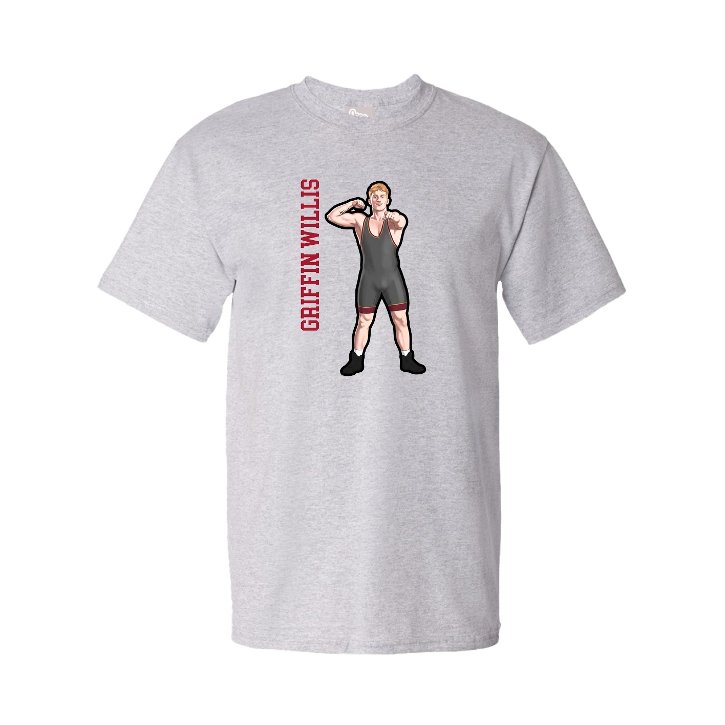 Tee — Name Vertical in Grey