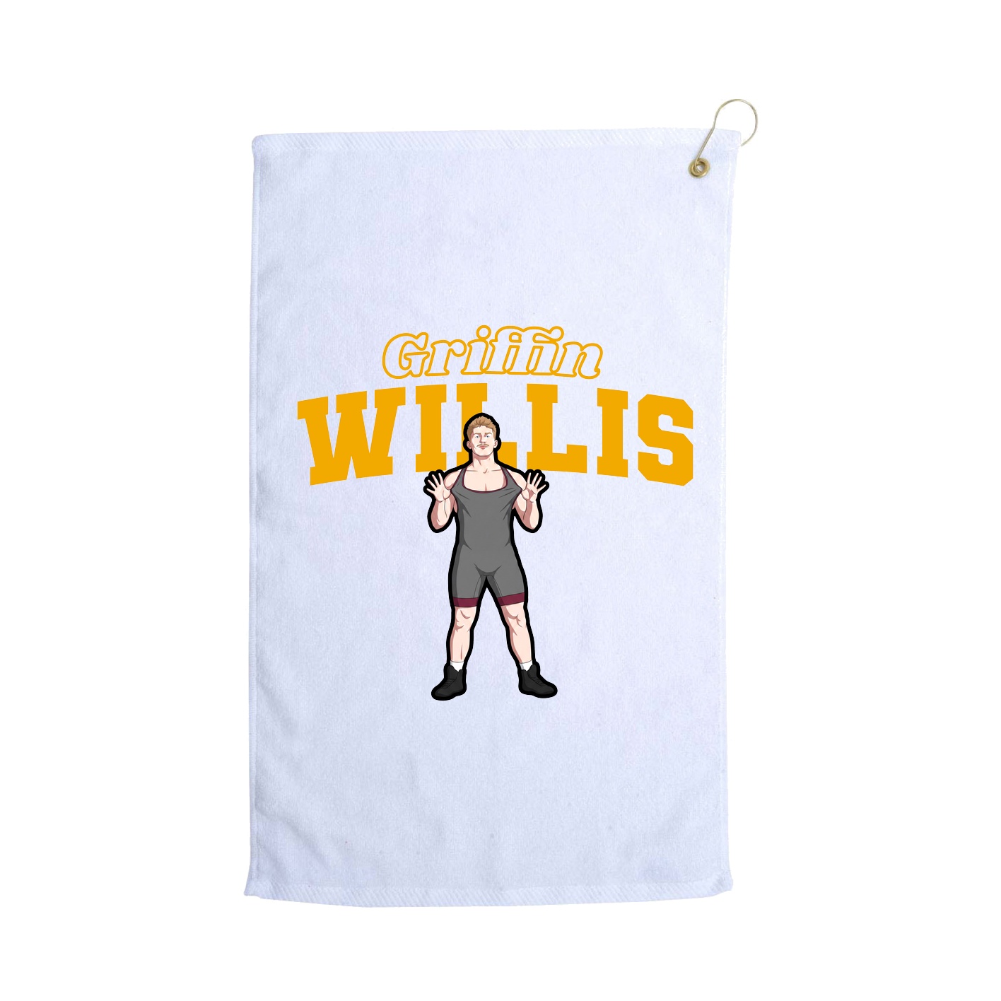 Golf Towel — Name Arch in White