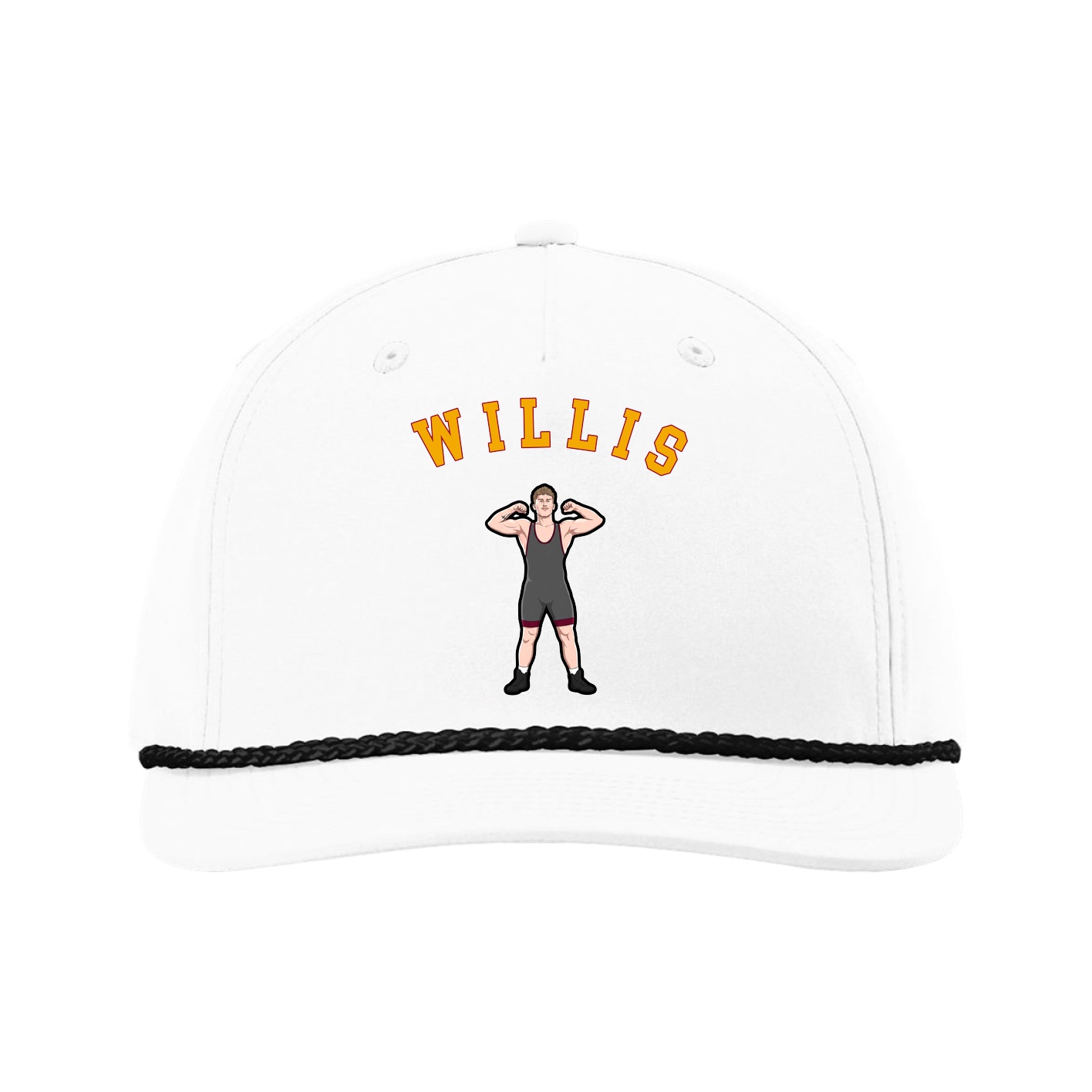 Five-Panel Classic Rope Cap — Shirsey Arch in White