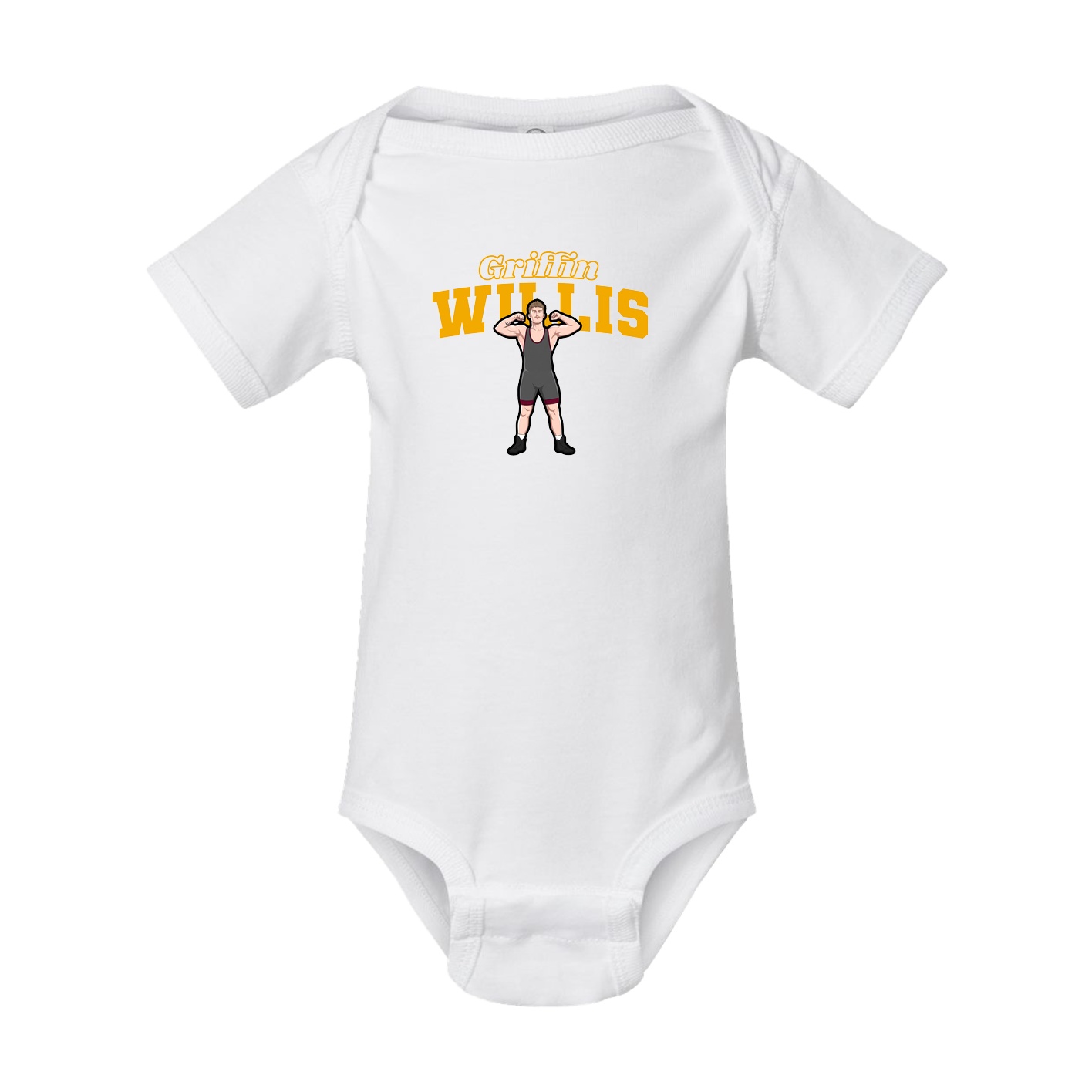 Baby Onesie — Name Arch in White