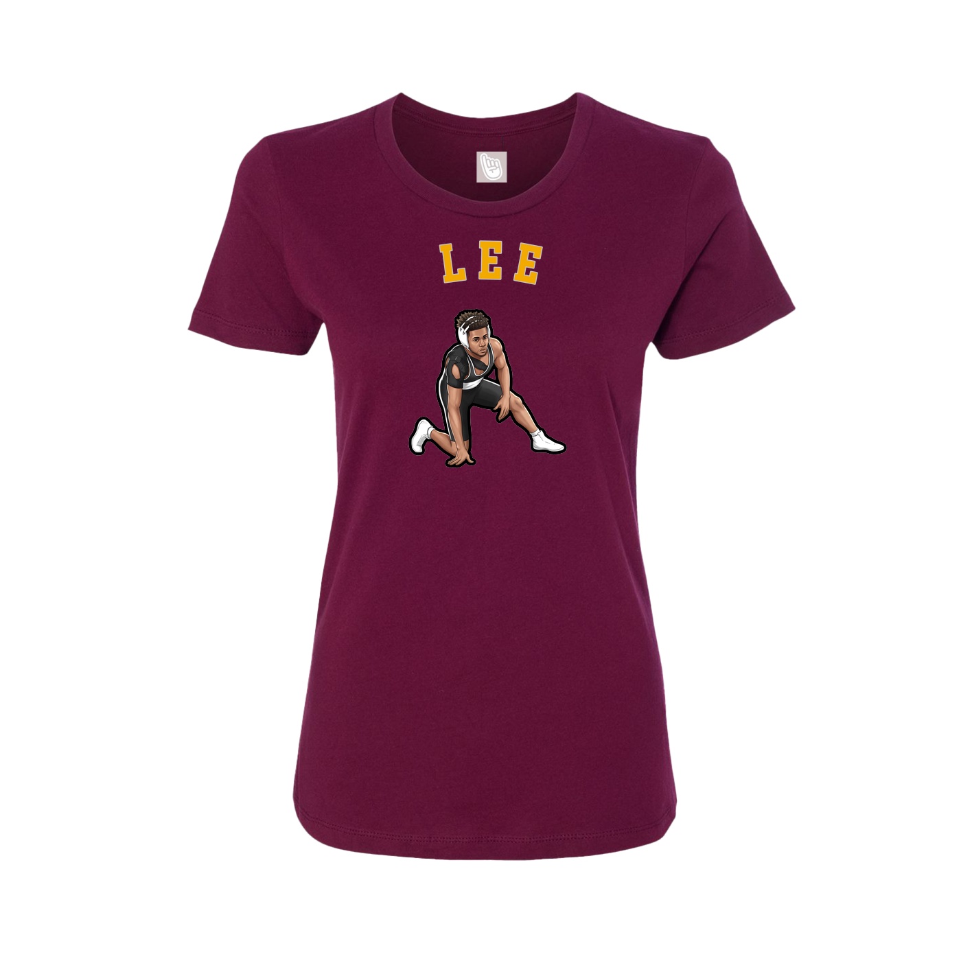 Fitted Women's Tee — Shirsey Arch in Maroon