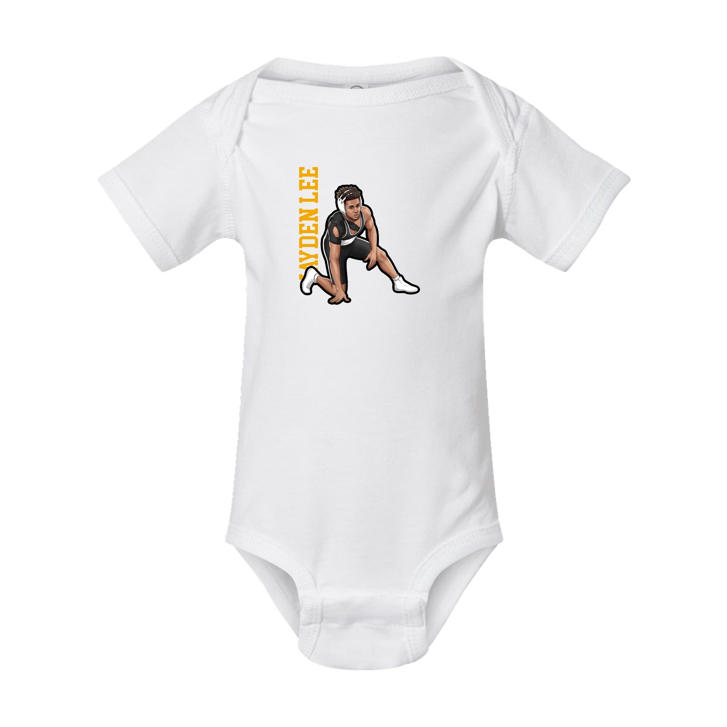 Baby Onesie — Name Vertical in White